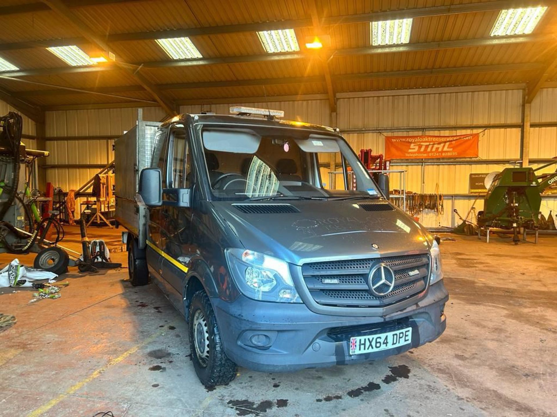 2014 64 MERCEDES SPRINTER DOUBLE CAB ARB TIPPER - WRAPPED IN GREY - LOW 64K MILES