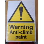 WARNING SIGNS - WARNING ANTI-CLIMB PAINT - QUANTITY 25