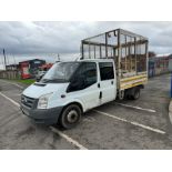 2011 11 FORD TRANSIT CREW CAB CAGED TIPPER - 204K MILES