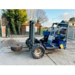 MOFFETT M2275 DIESEL FORKLIFT C/W SUPPORT LEGS & PUSH OUT BOOM