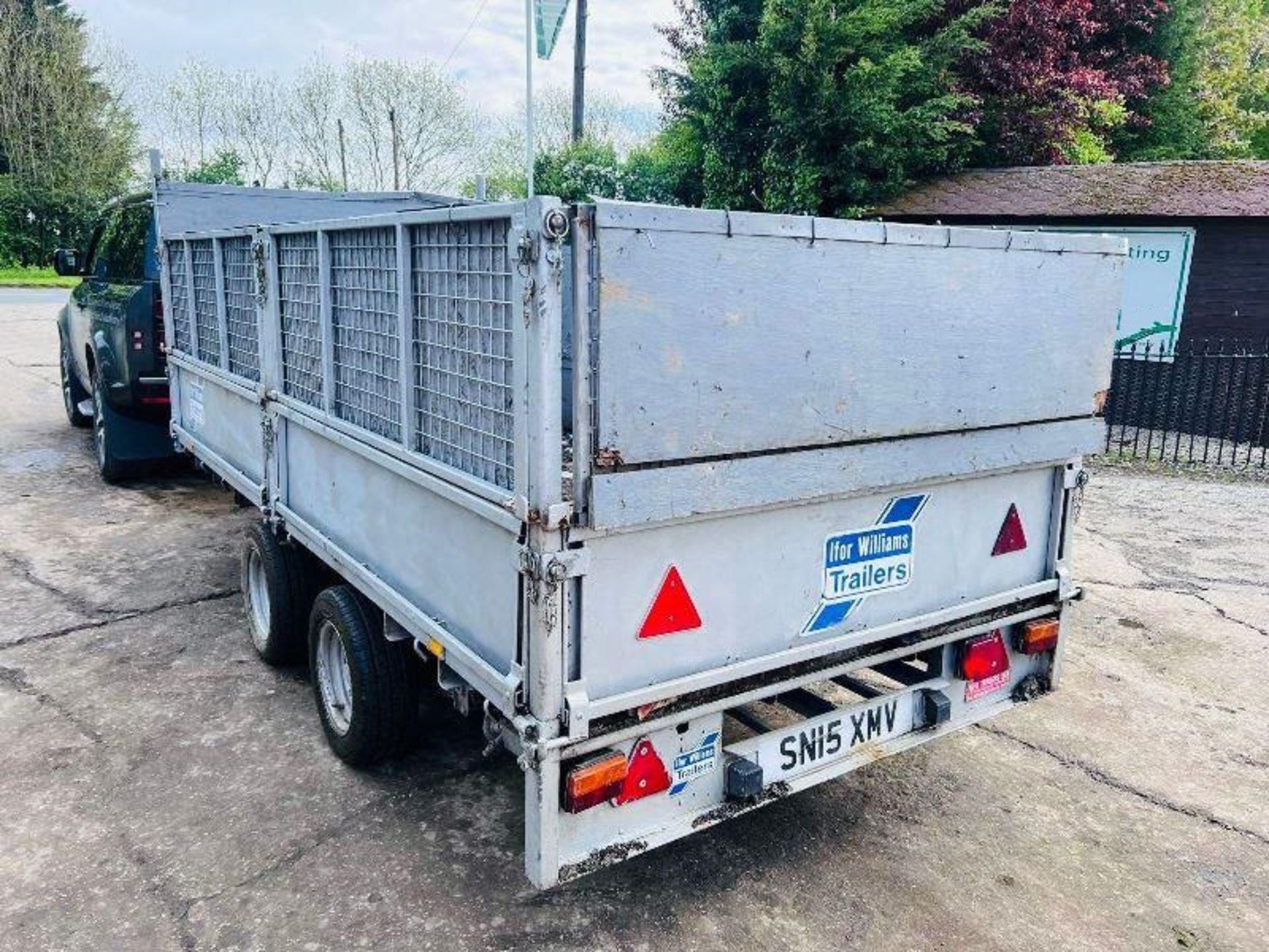 IFOR WILLIAMS LM125G DOUBLE AXLE DROP SIDE TRAILER C/W HIGH SIDED CAGE SIDES - Image 7 of 13