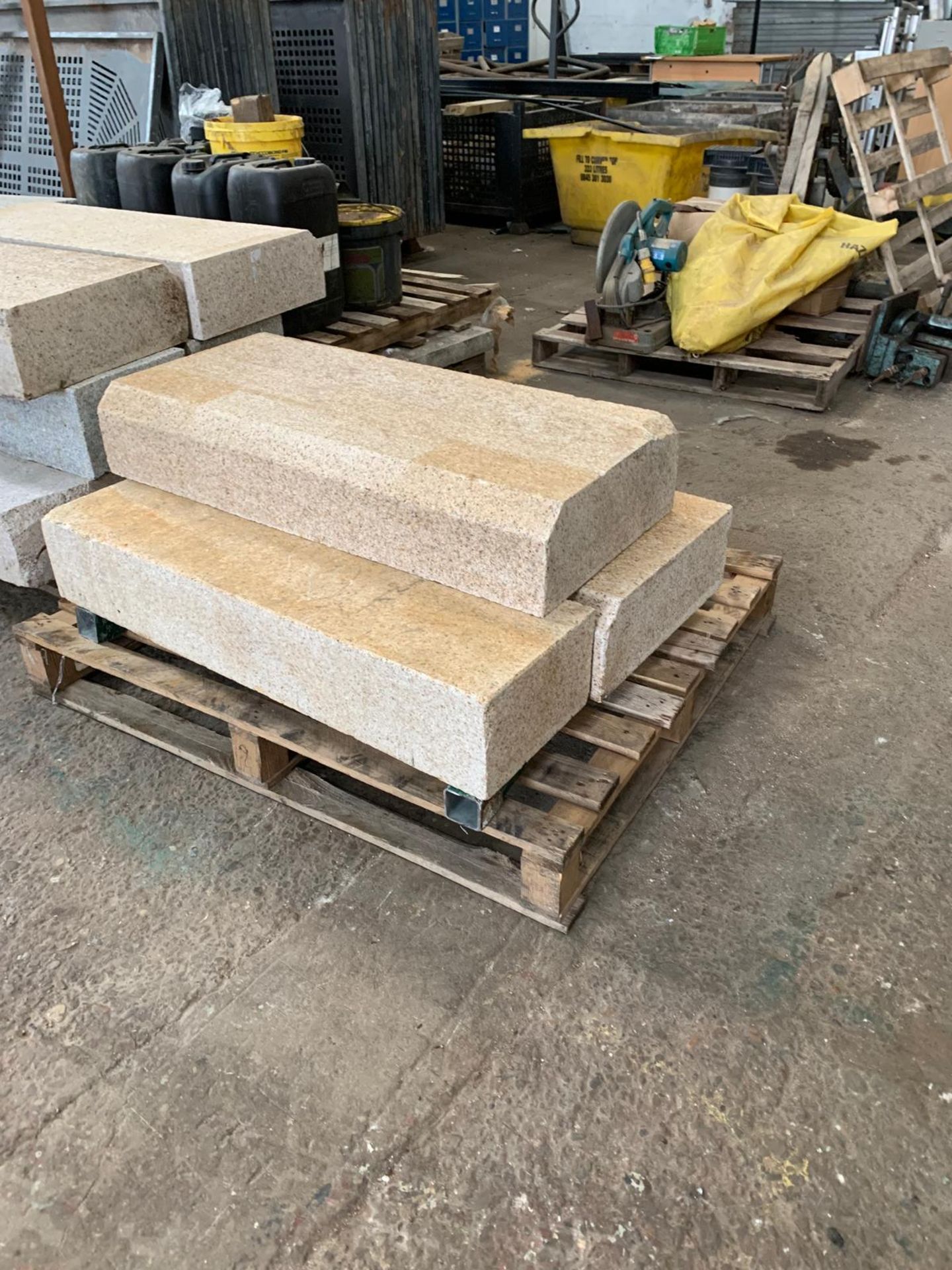 2 OF 1MX450X170 CHAMFER CHINESE GRANITE KERBS & 1 OF 1MX290X180 CHAMFER CHINESE GRANITE KERBS