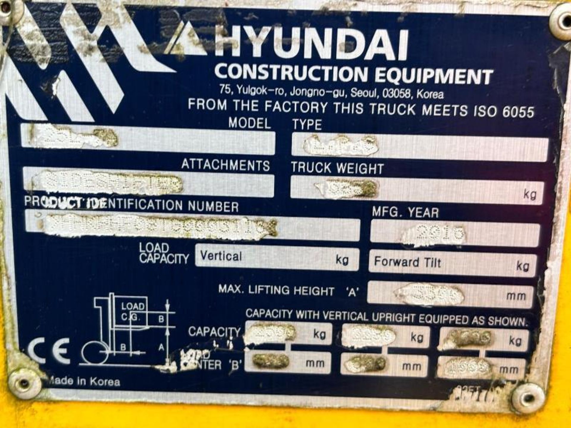 HYUNDAI 25L-7A FORKLIFT *YEAR 2016* C/W PALLET TINES - Image 11 of 15