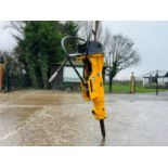 HYDRAULIC BREAKER TO SUIT 3 TON EXCAVATOR QUICK HITCH C/W PIPES