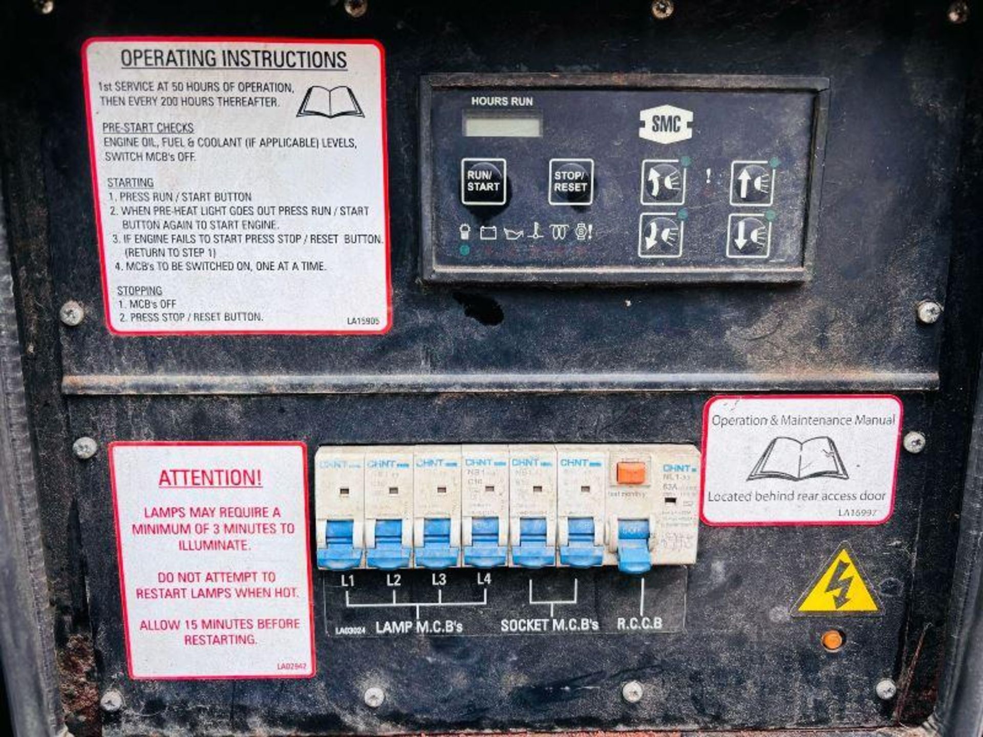 SMC TL-90 SINGLE AXLE TELESCOPIC LIGHTING TOWER C/W KUBOTA ENGINE - Image 5 of 15