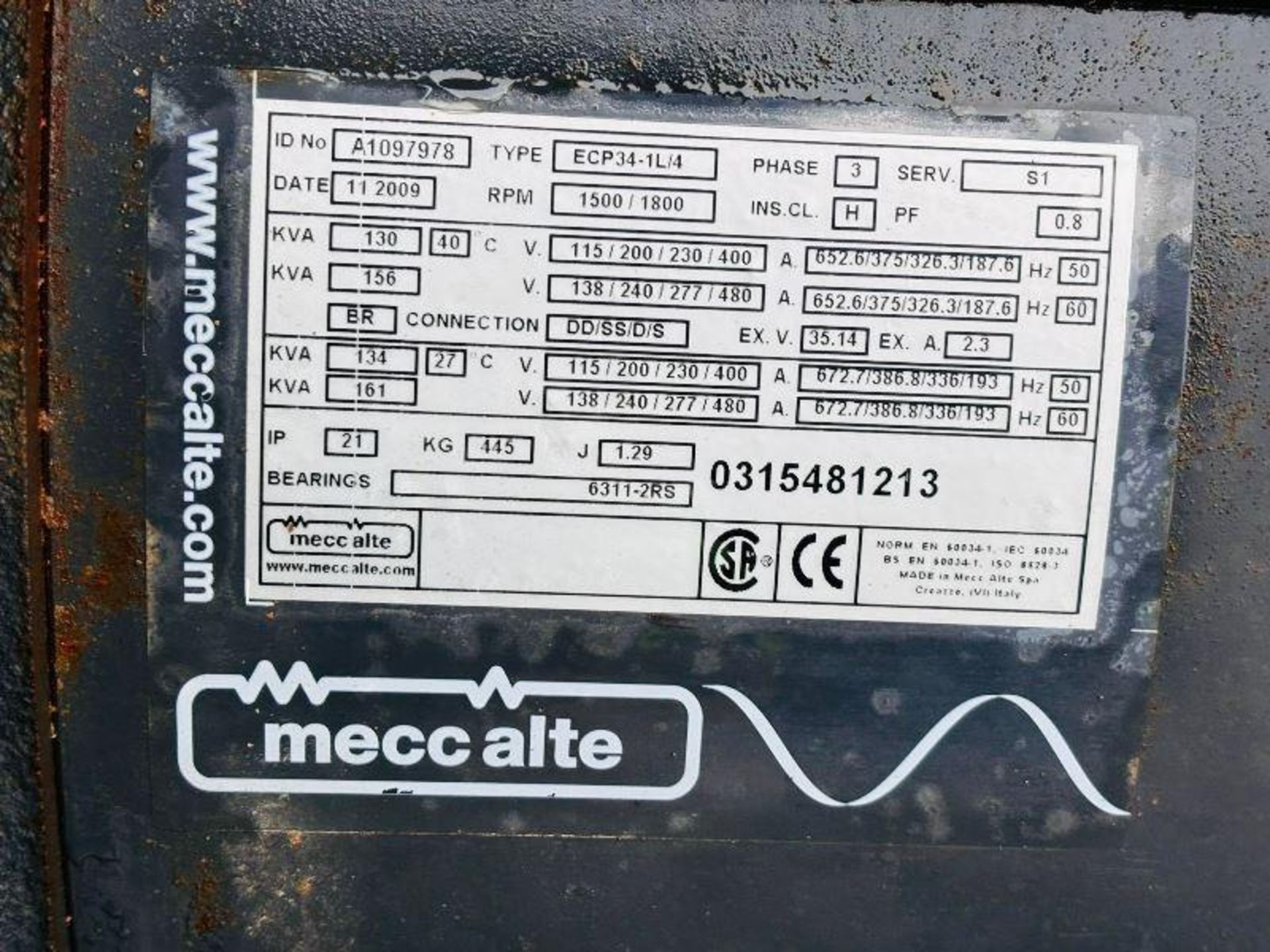 MECCALTE ECP34-1L/4 156KVA GENERATOR *YEAR 2009* C/W VOLVO ENGINE  - Bild 4 aus 20