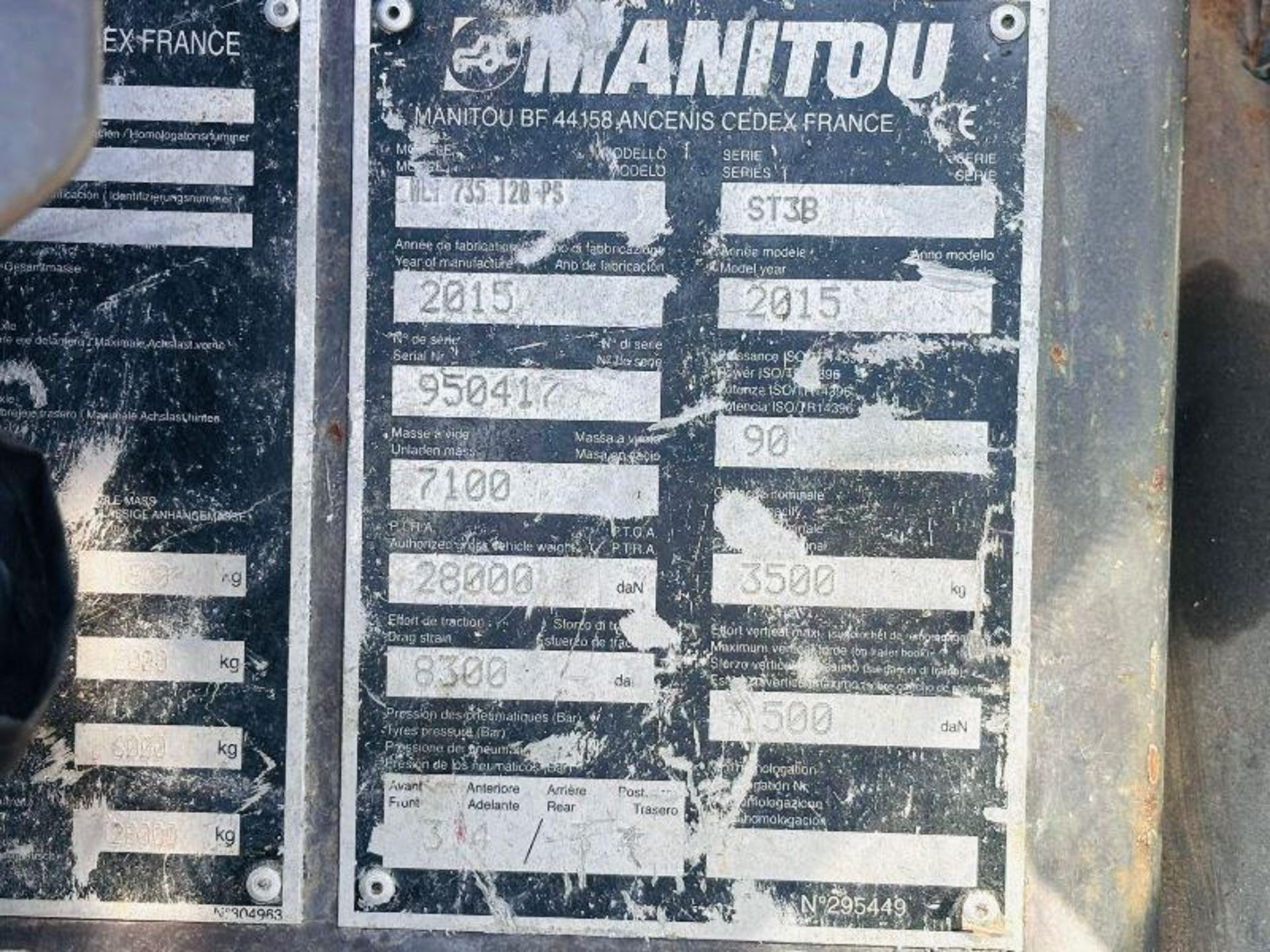 MANITOU MLT735 TELEHANDLER *AG-SPEC, YEAR 2015* C/W PUH & TINES - Bild 5 aus 19