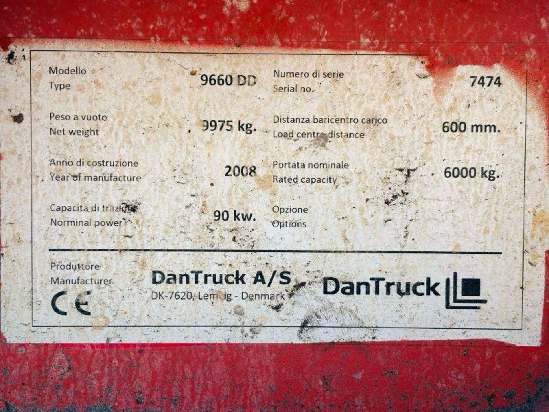 DANTRUCK 9660D 6 TON LIFT DIESEL FORKLIFT C/W SIDE SHIFT - Image 7 of 16