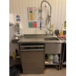STAINLESS STEEL SINK UNIT AND SPRAY TAP - 1150MM W X 650MM D 