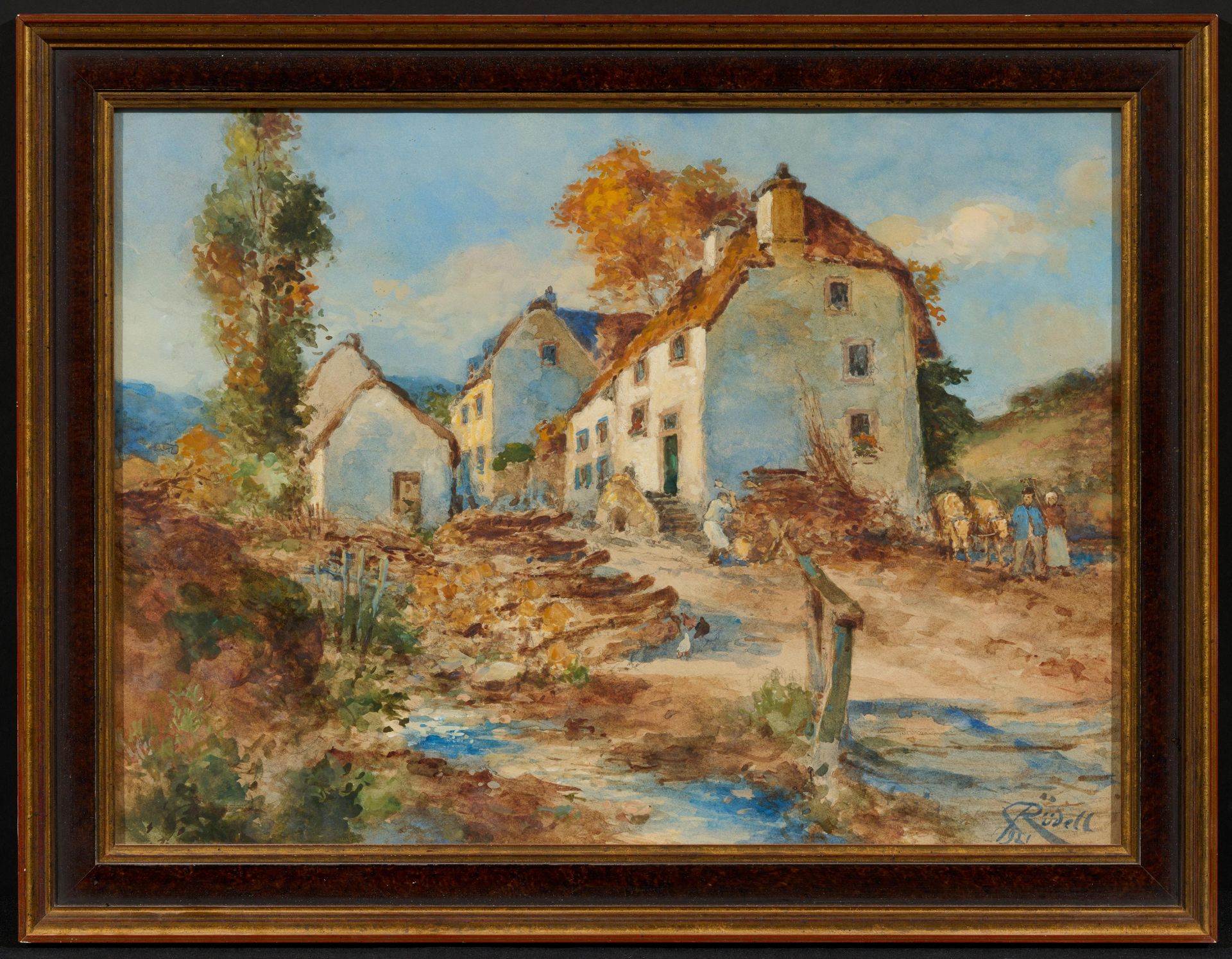 Carl Rüdell: "Dorf in der Eifel (Cronenburger Hütten)" - Bild 2 aus 3