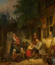 Johannes Antonius Canta: Familie im Hof hinter dem Haus