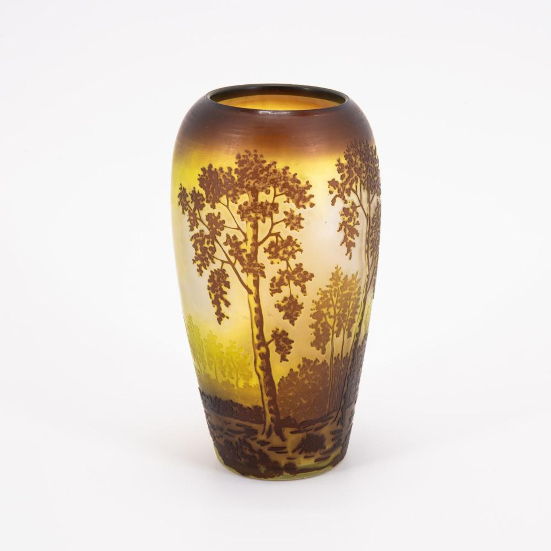 Cristallerie Saint Louis: Ovoide Vase mit Auenlandschaft - Image 4 of 7
