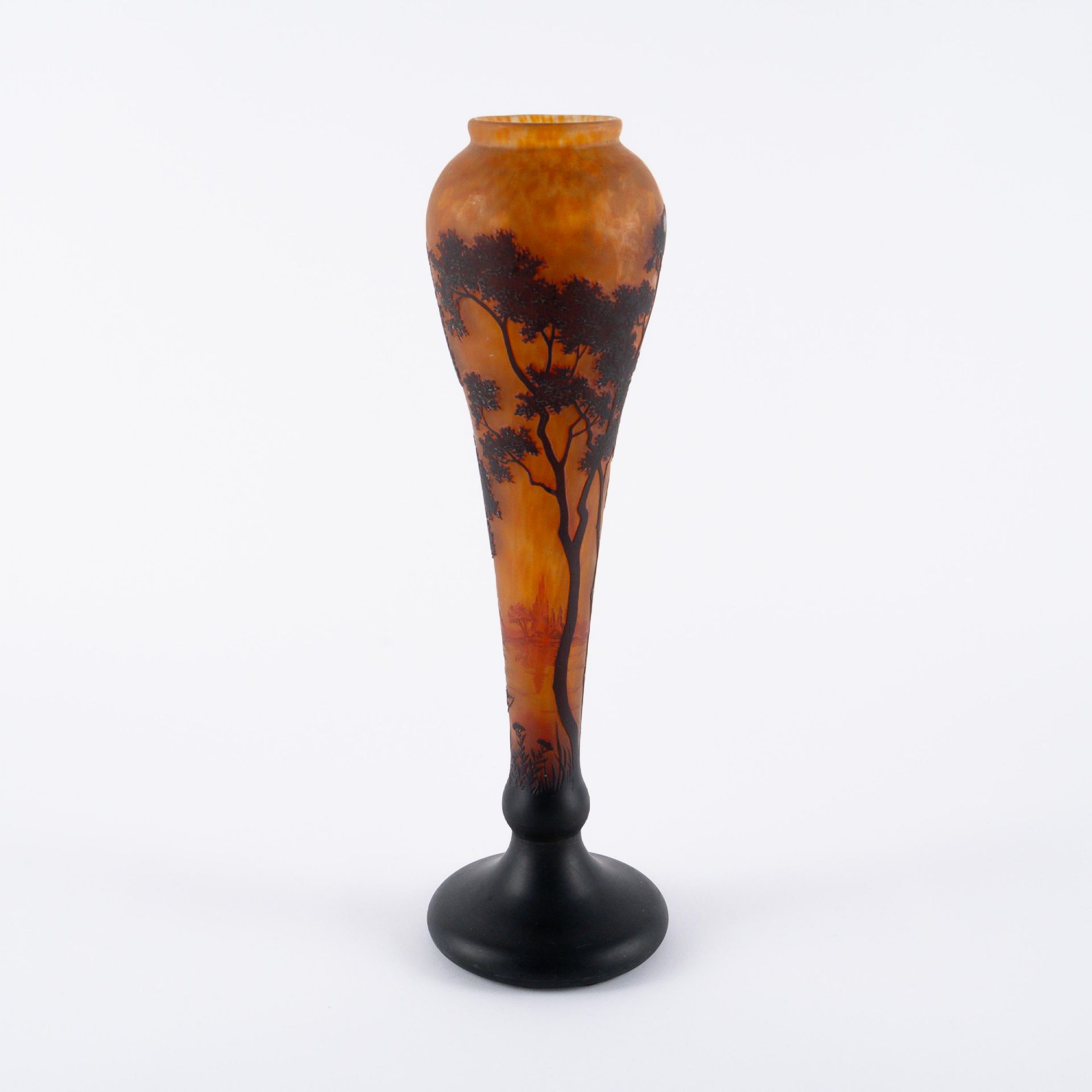 Daum Frères: Keulenförmige Vase mit Abendlandschaft - Bild 3 aus 7