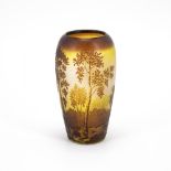 Cristallerie Saint Louis: Ovoide Vase mit Auenlandschaft