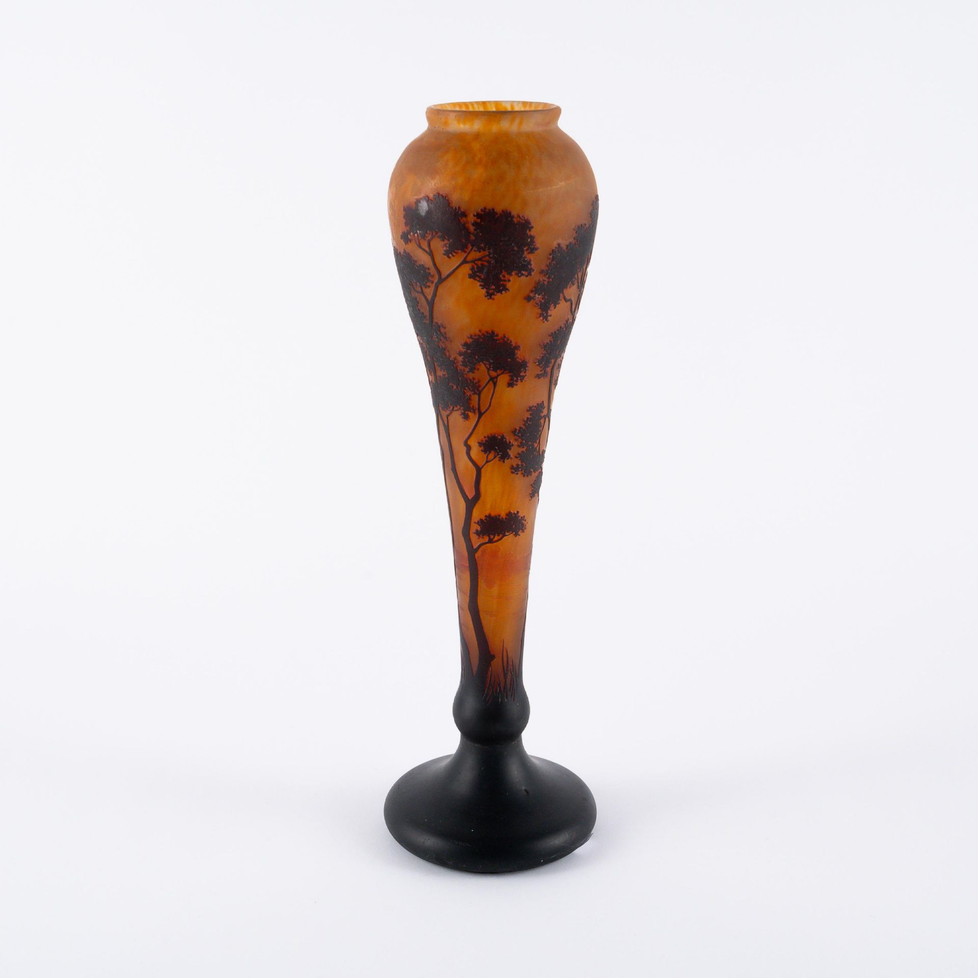 Daum Frères: Keulenförmige Vase mit Abendlandschaft - Bild 4 aus 7