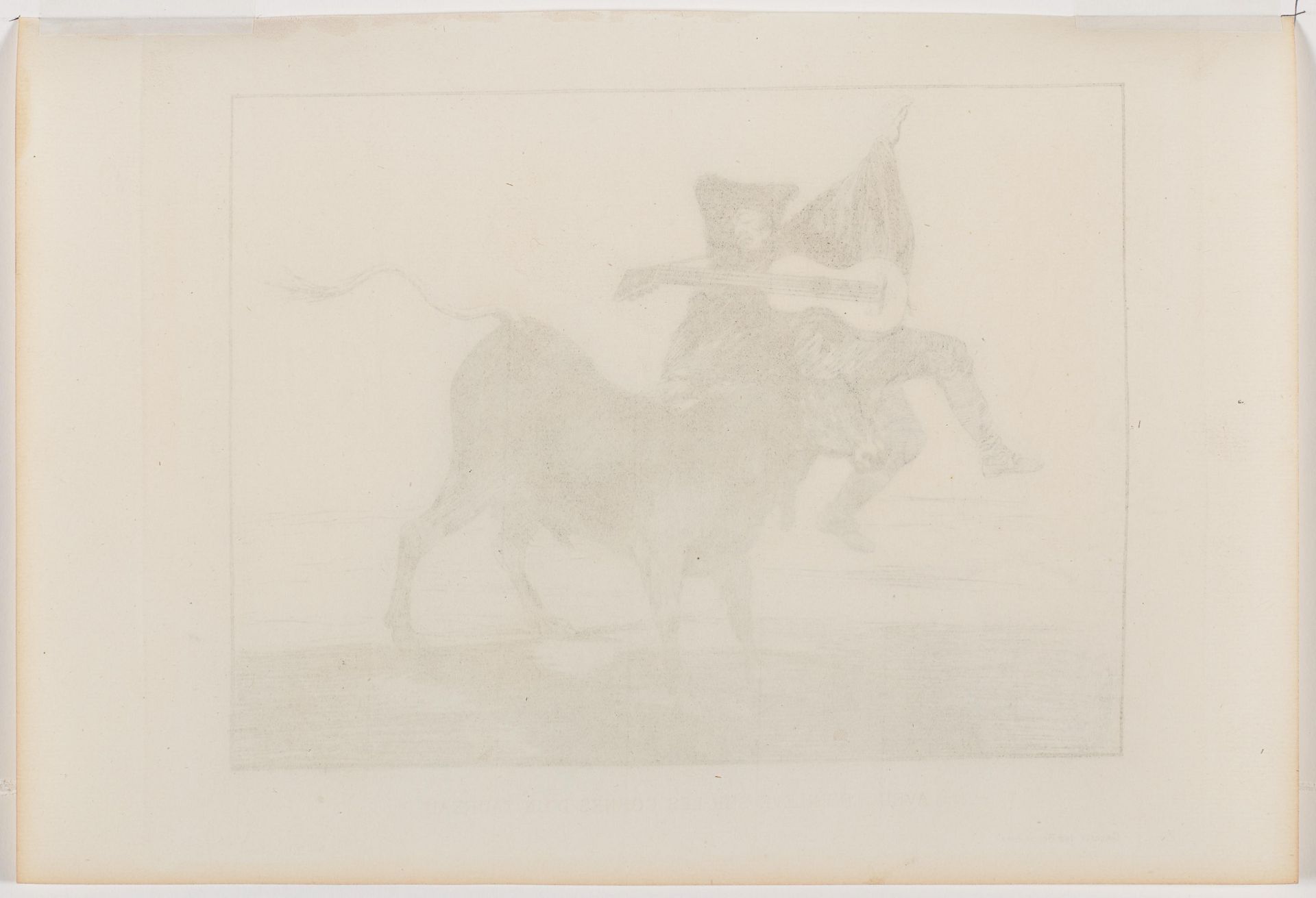 Francisco José de Goya y Lucientes: Aveugle enlevé sur les cornes d'un Taureau - Image 3 of 4