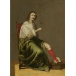 Jacob van der Merck: Sitting Lady with Wine Glass in Seductive Pose