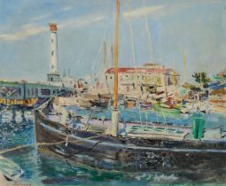 Lucien Adrion: Schiff im Hafen von Honfleur