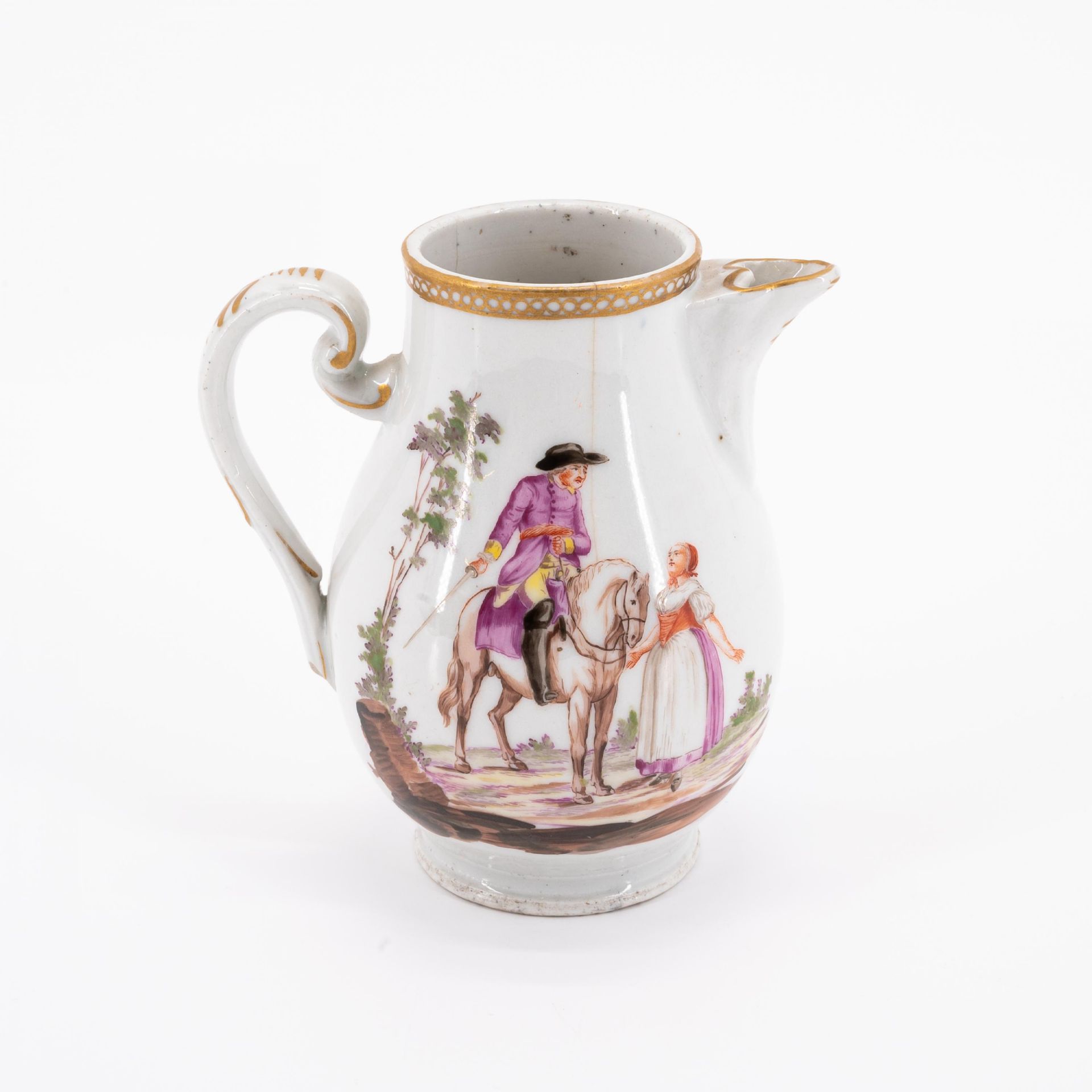 Meissen: Kanne, Tasse und Untertasse mit Schlachtendarstellungen - Image 6 of 9