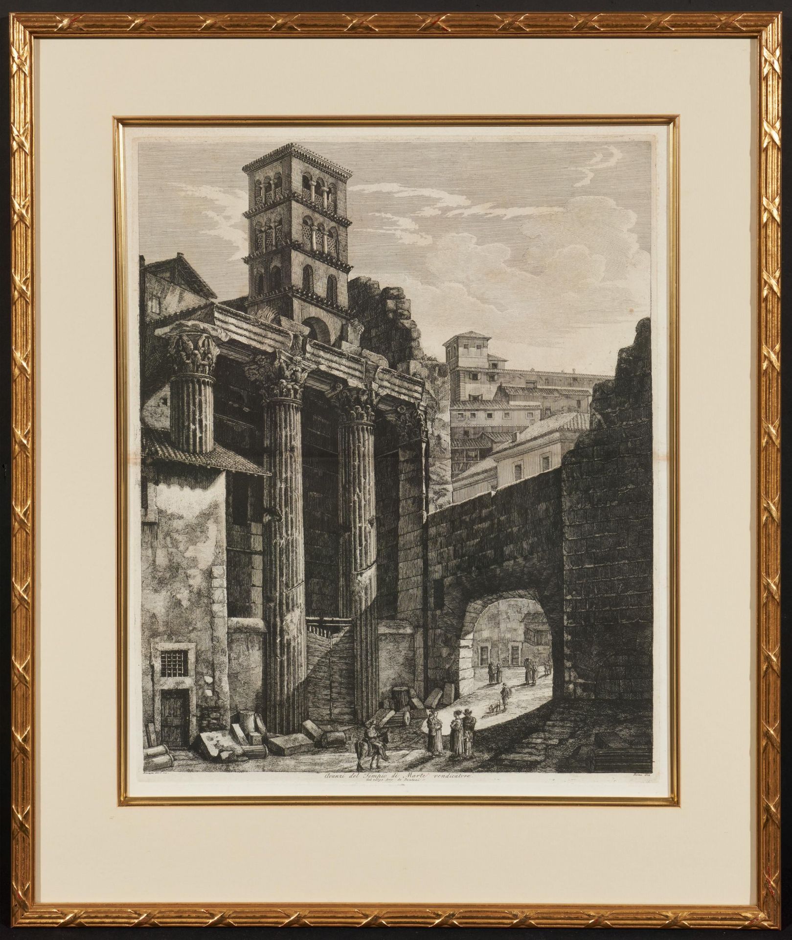 Luigi Rossini: Zwei Kupferstiche mit Ansichten aus Rom: Thermen des Diocletian sowie Marstempel - Bild 3 aus 7