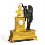 BRONZE MONUMENTAL PENDULUM CLOCK WITH BUST OF HENRY IV AND VICTORIA