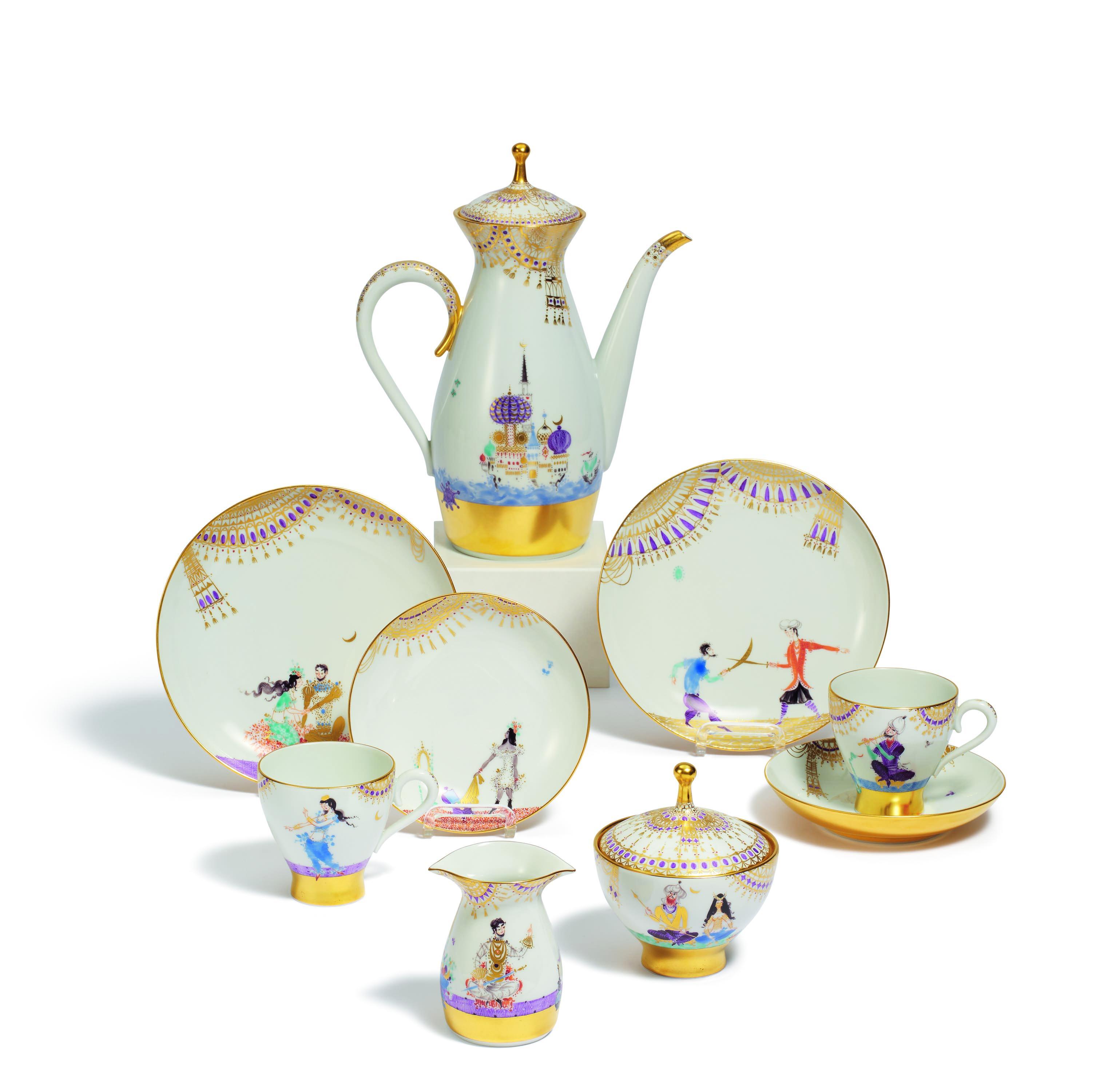 PORCELAIN COFFEE SERVICE '1001 NIGHTS' FOR SIX PEOPLE
