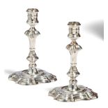 PAIR SILVER GEORGE II CANDLESTICK