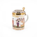 SMALL PORCELAIN 'WALZENKRUG' TANKARD WITH CHINOISERIES