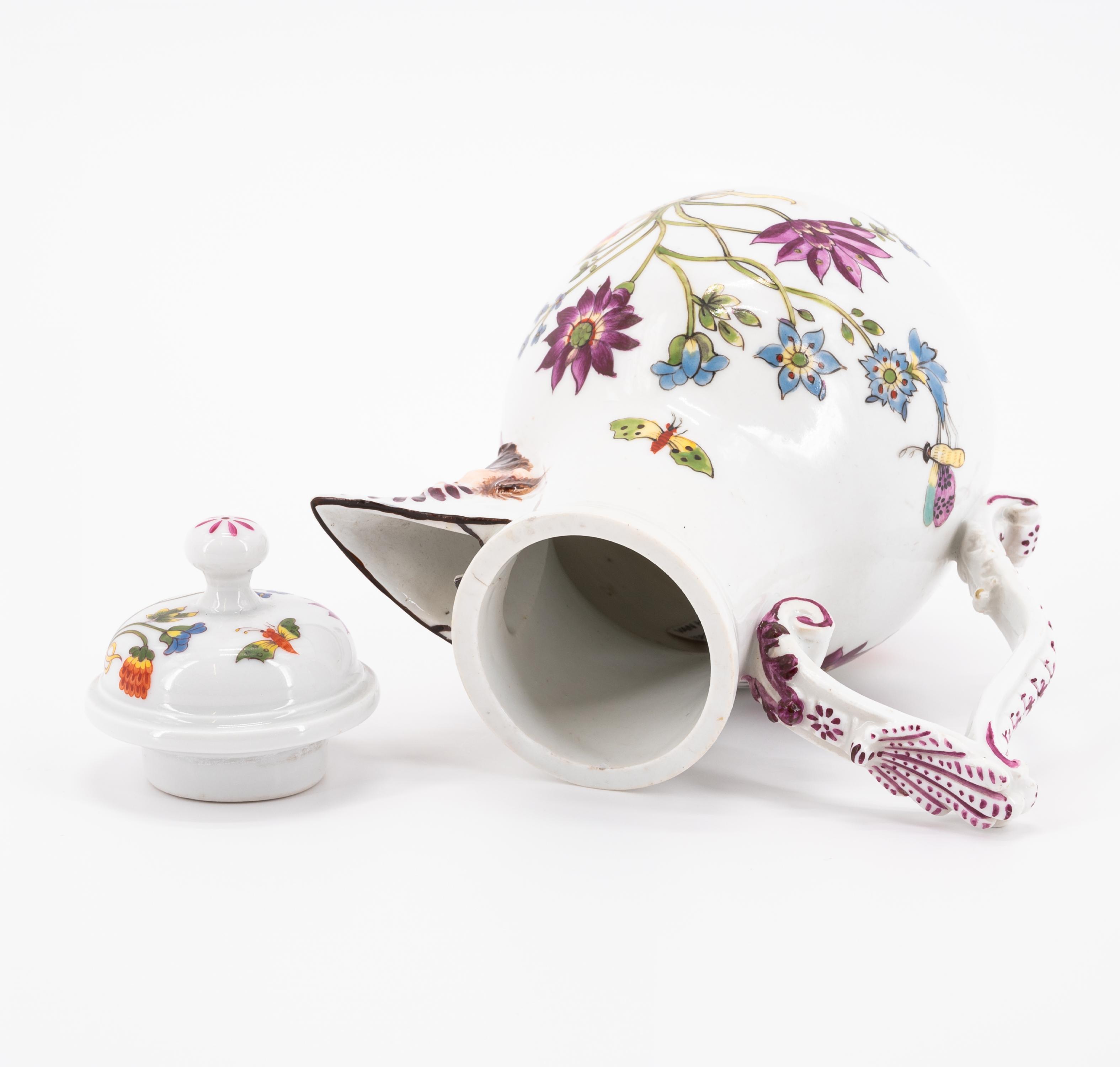 PORCELAIN COFFEE POT, CUP AND SAUCER WITH BUTTERFLY DECOR - Image 10 of 11