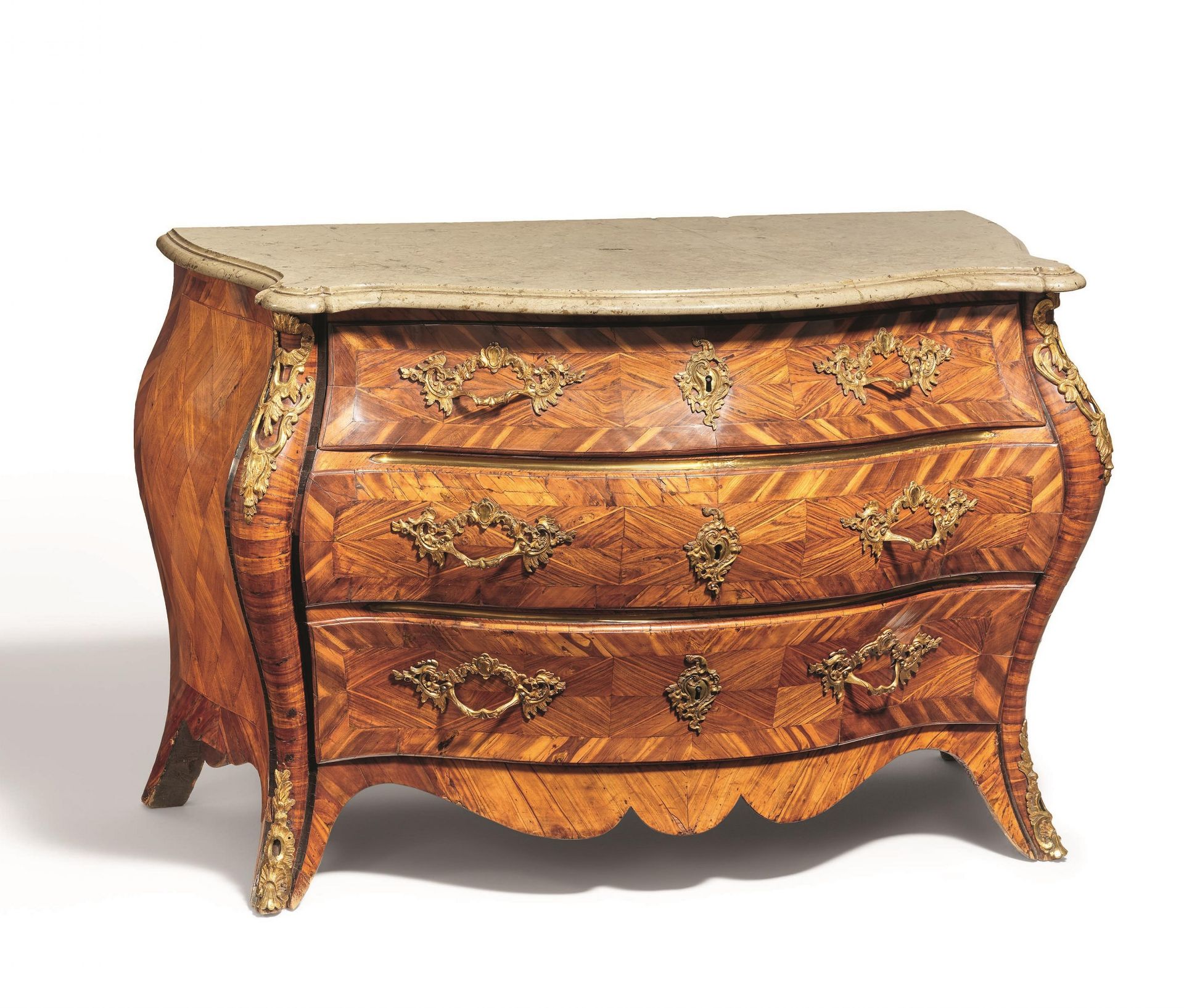 MAGNIFICENT ROCOCO KINGWOOD CHEST OF DRAWERS