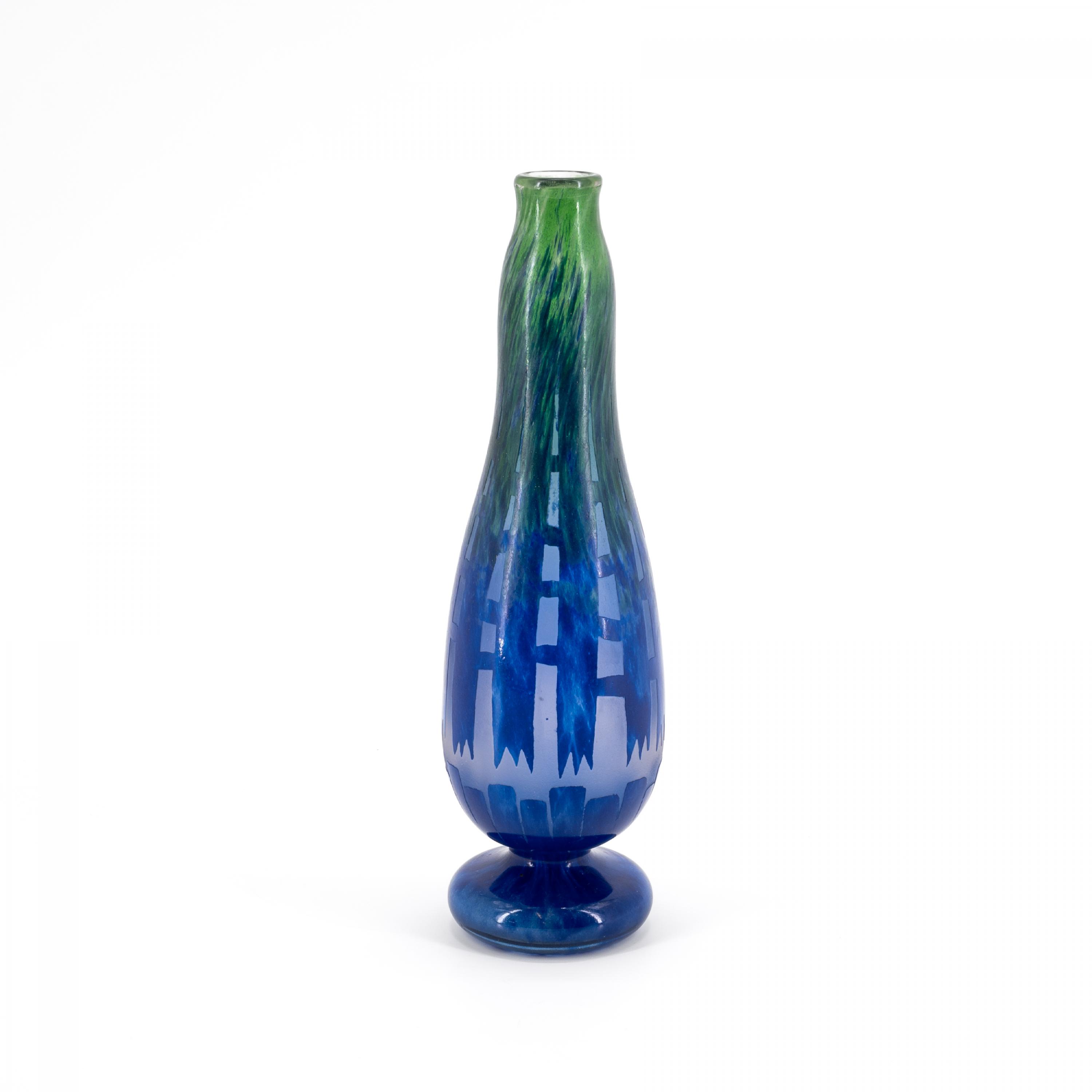 GLASS SOLIFLOR VASE WITH DECOR "CHICORÉES"