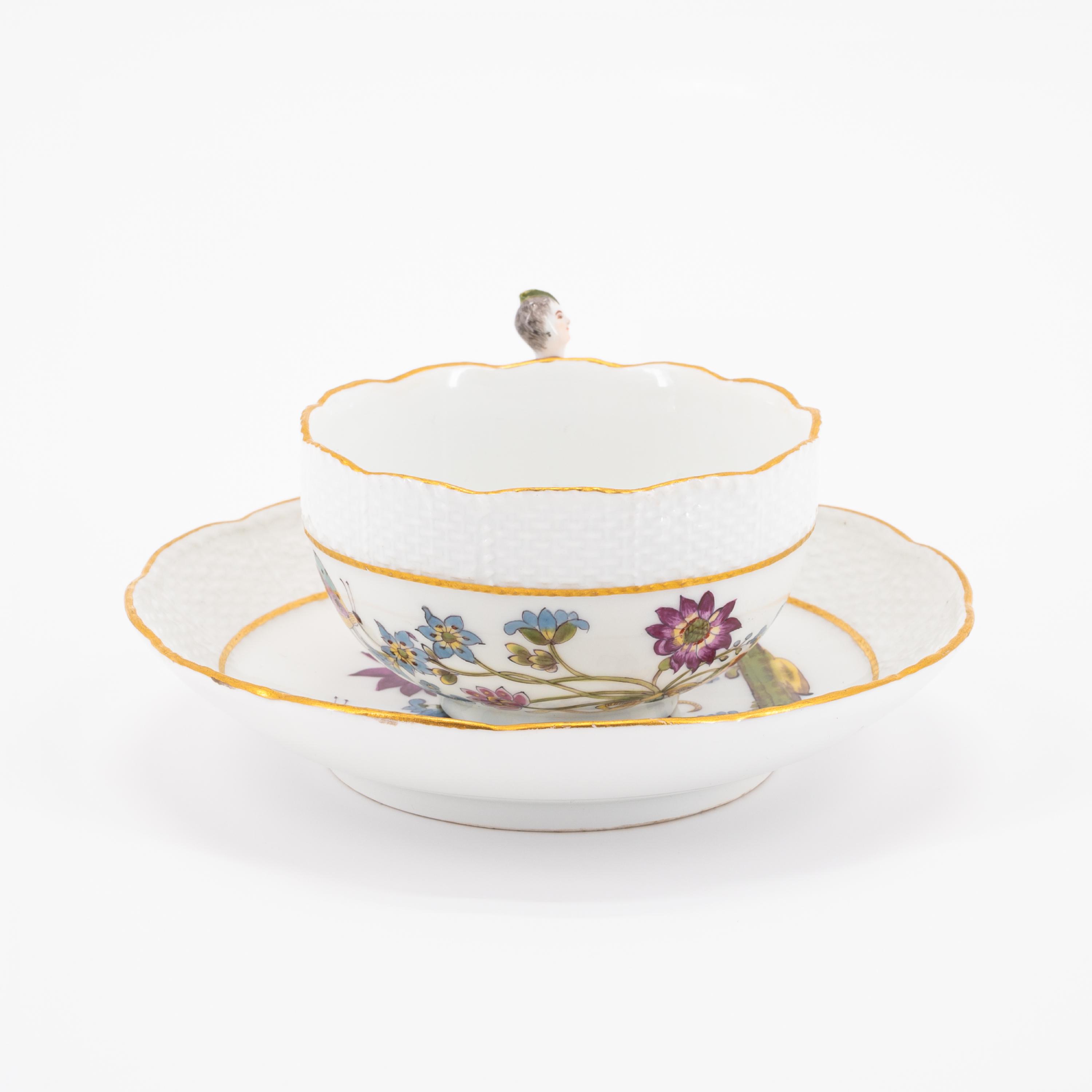 PORCELAIN COFFEE POT, CUP AND SAUCER WITH BUTTERFLY DECOR - Image 4 of 11