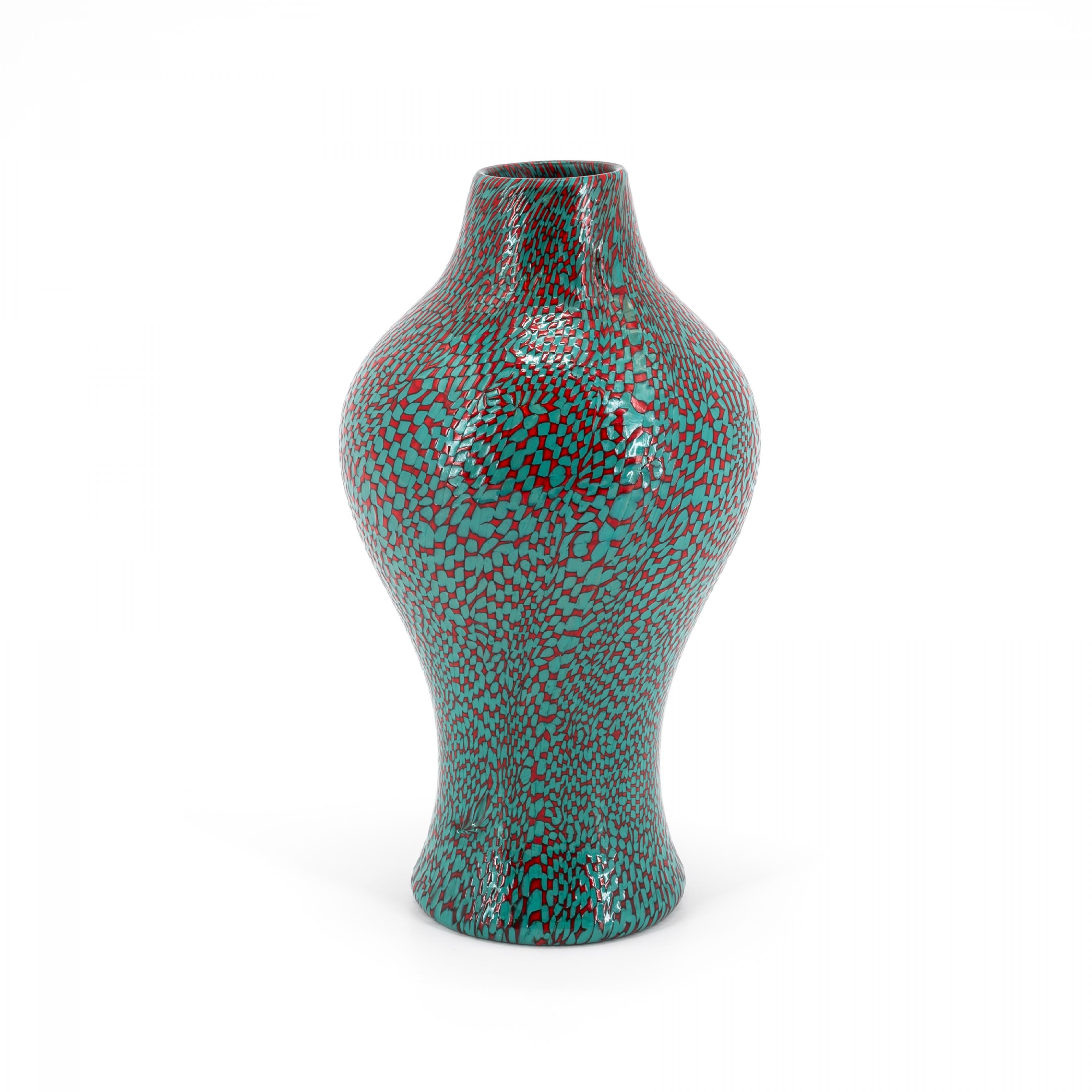 GLASS VASE WITH DeCOR 'A DAMA' - Image 2 of 7