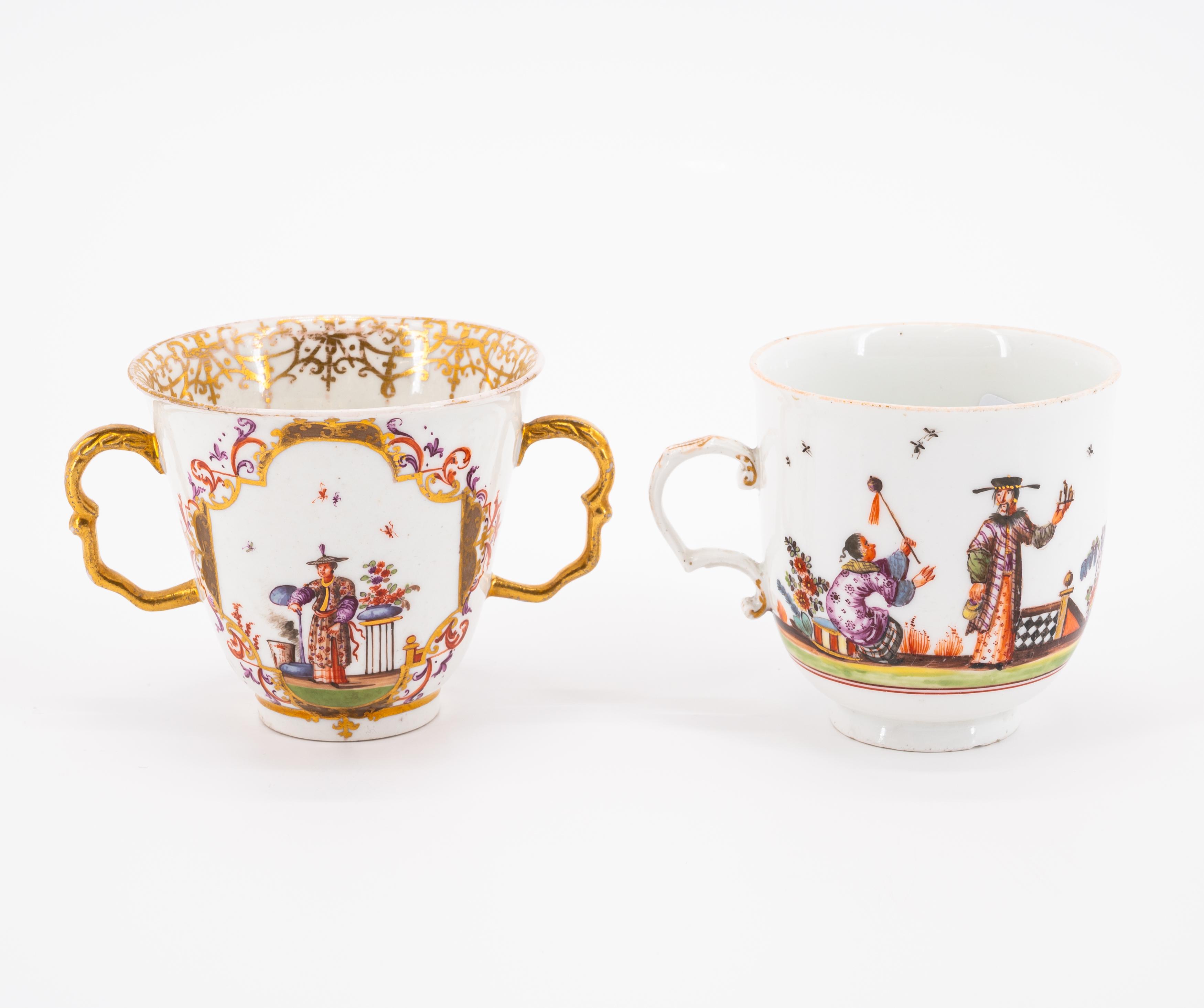 TWO PORCELAIN CUPS AND ONE SAUCER WITH CHINOISERIES - Image 3 of 8