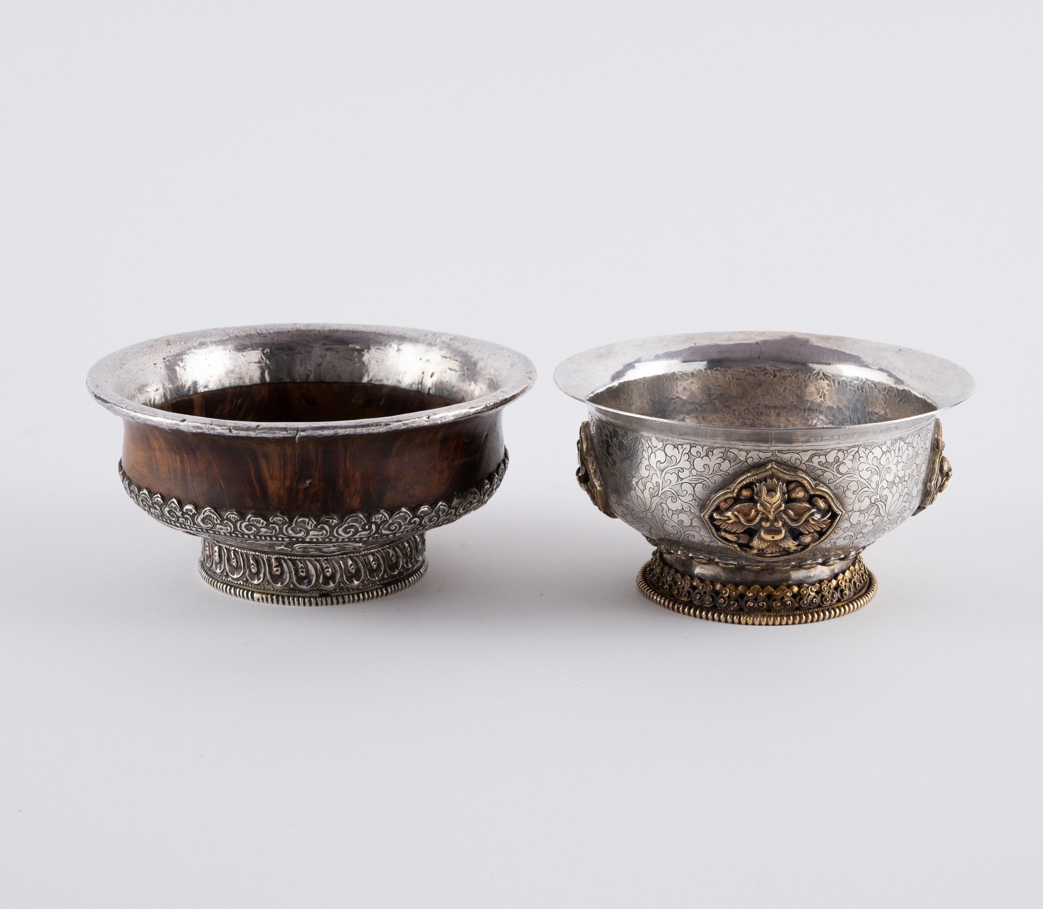 TWO SILVER TEA CUPS STANDS AND THREE TEA BOWL (PHORBA) - Image 2 of 19