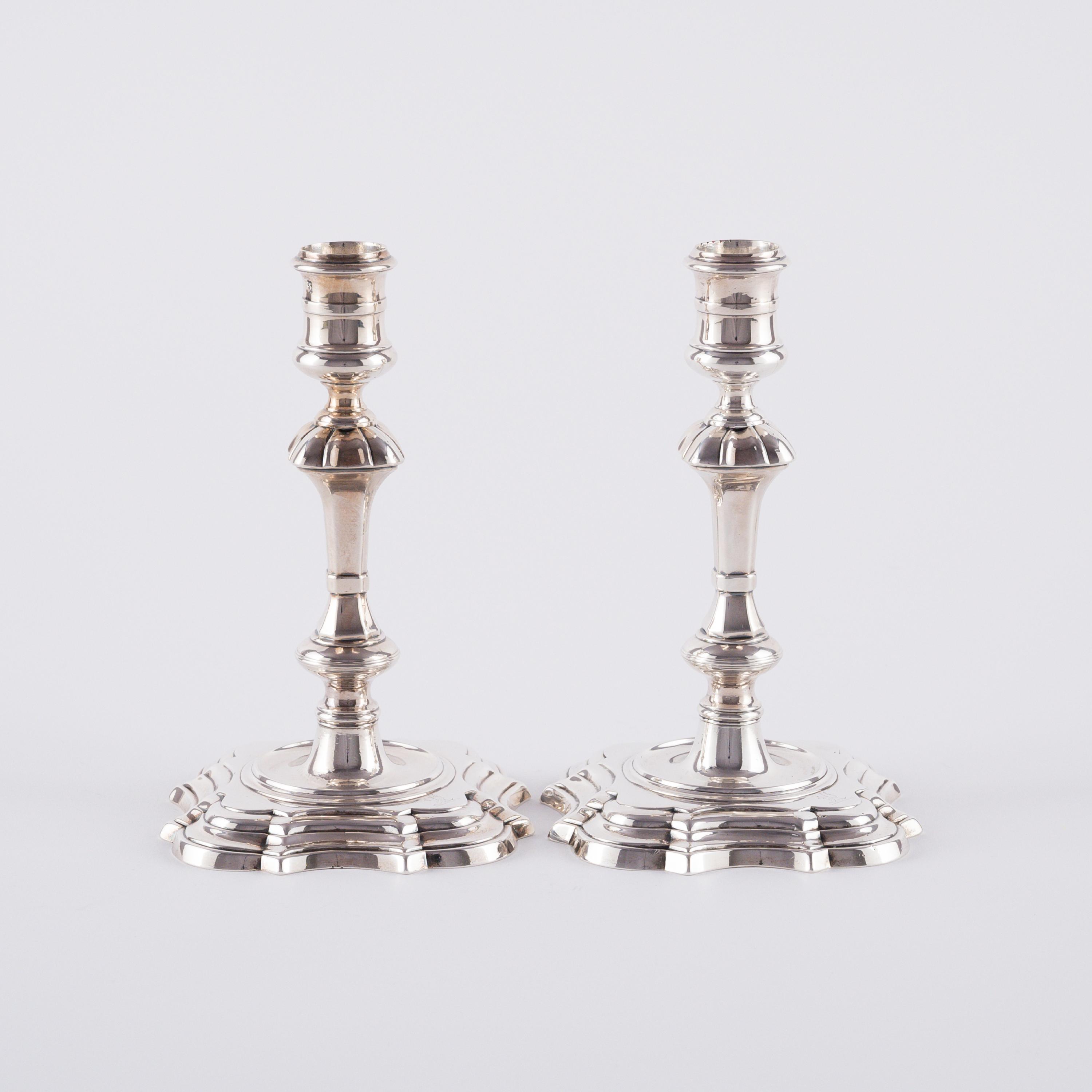 PAIR SILVER GEORGE II CANDLESTICK - Image 5 of 7