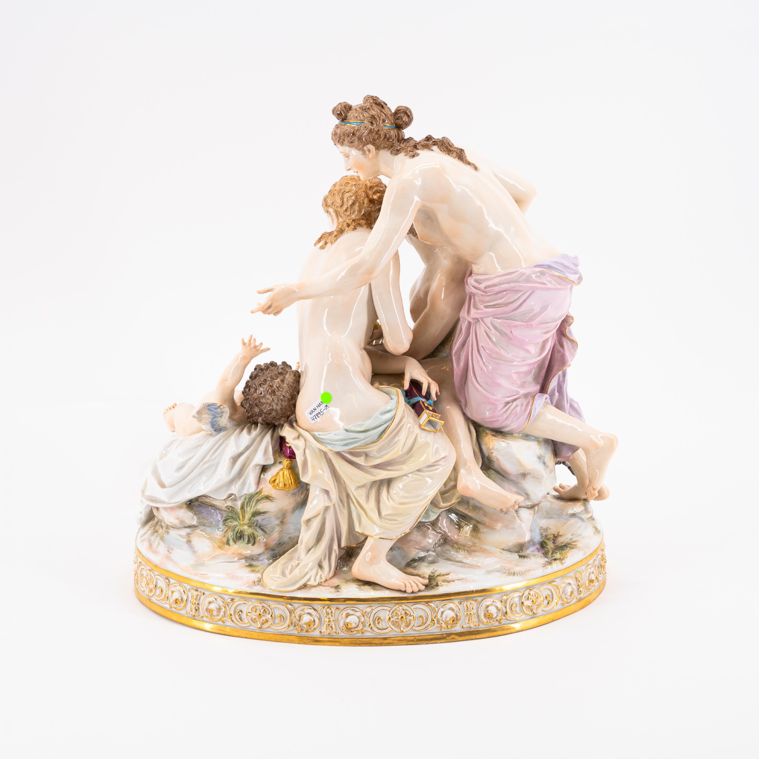 LARGE PORCELAIN GROUP 'THREE GRACES WITH CUPID' - Image 4 of 5