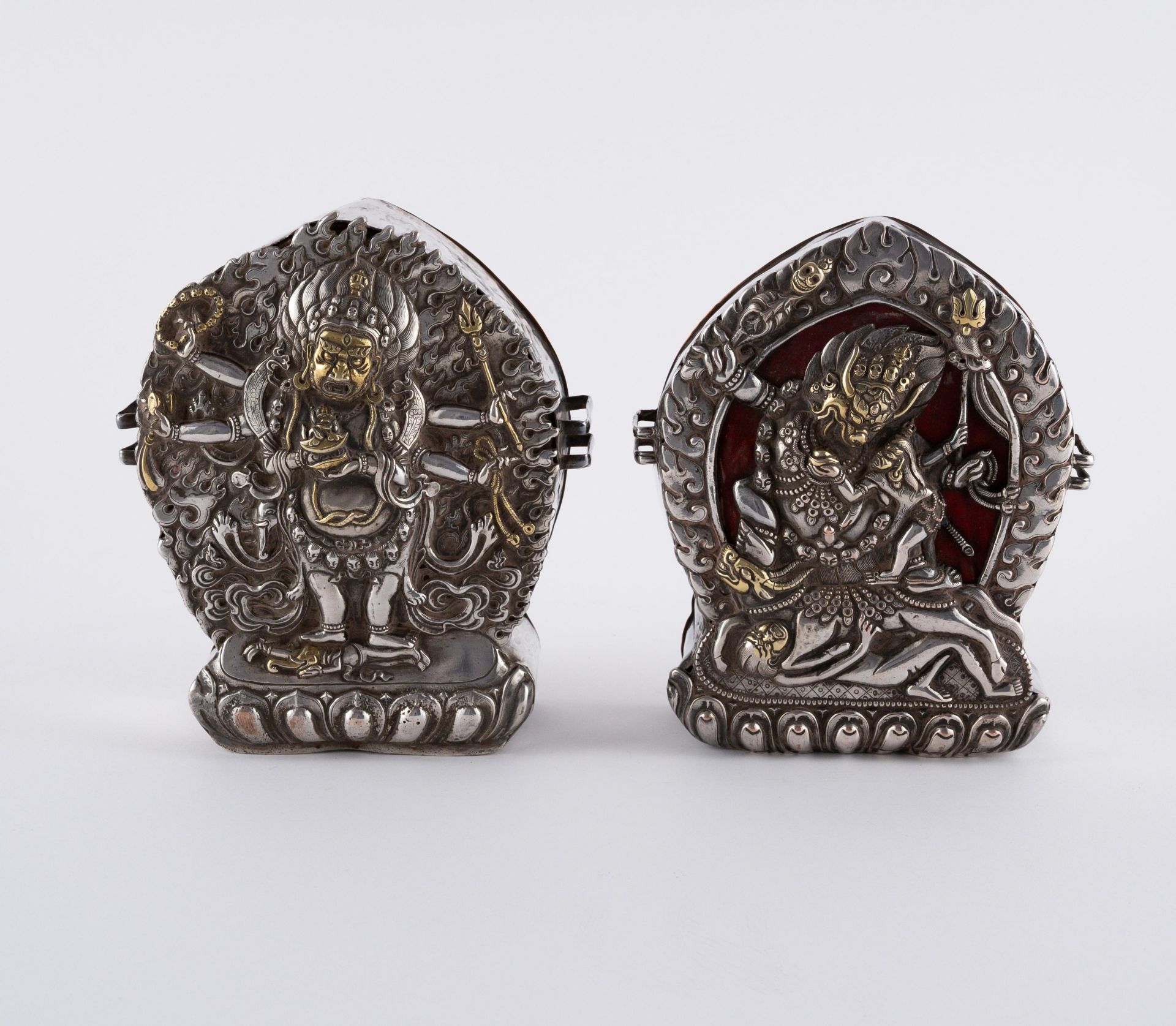 FIVE SILVER TRAVELLING SHRINES, SO-CALLED GA'US - Image 2 of 14