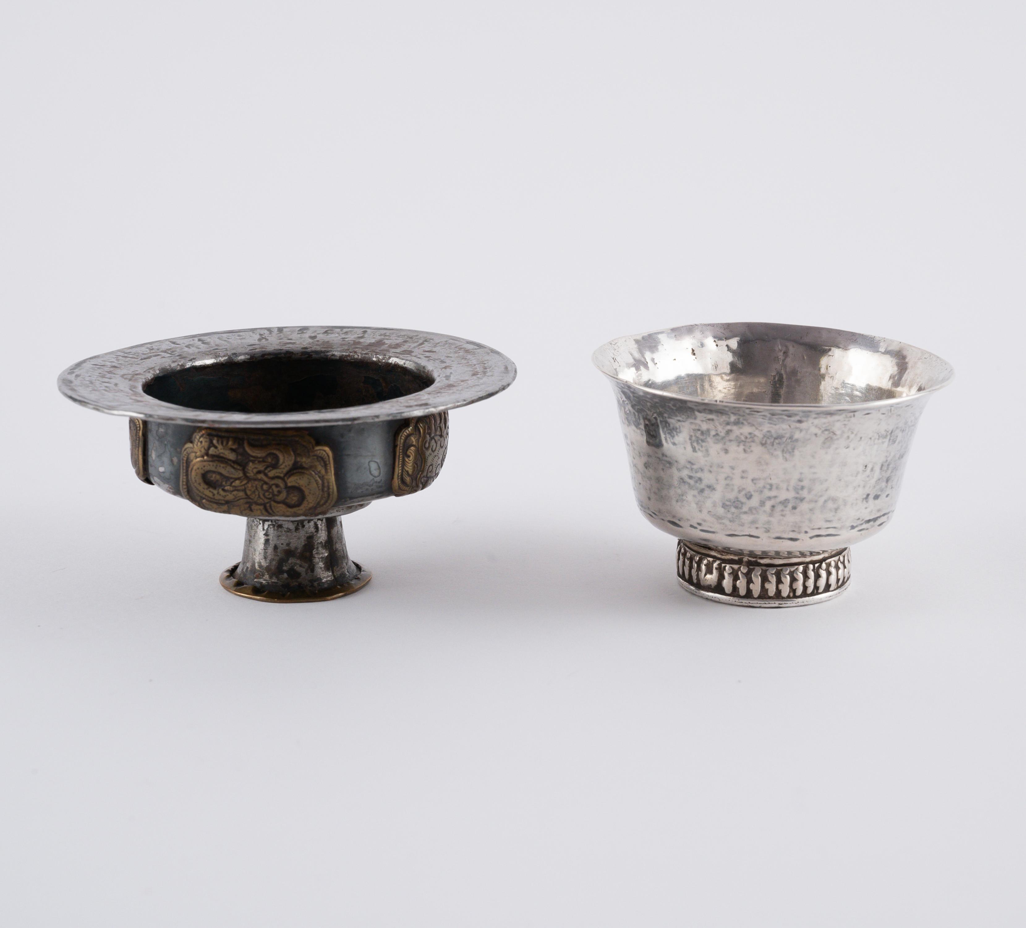 TWO SILVER TEA CUPS STANDS AND THREE TEA BOWL (PHORBA) - Image 16 of 19