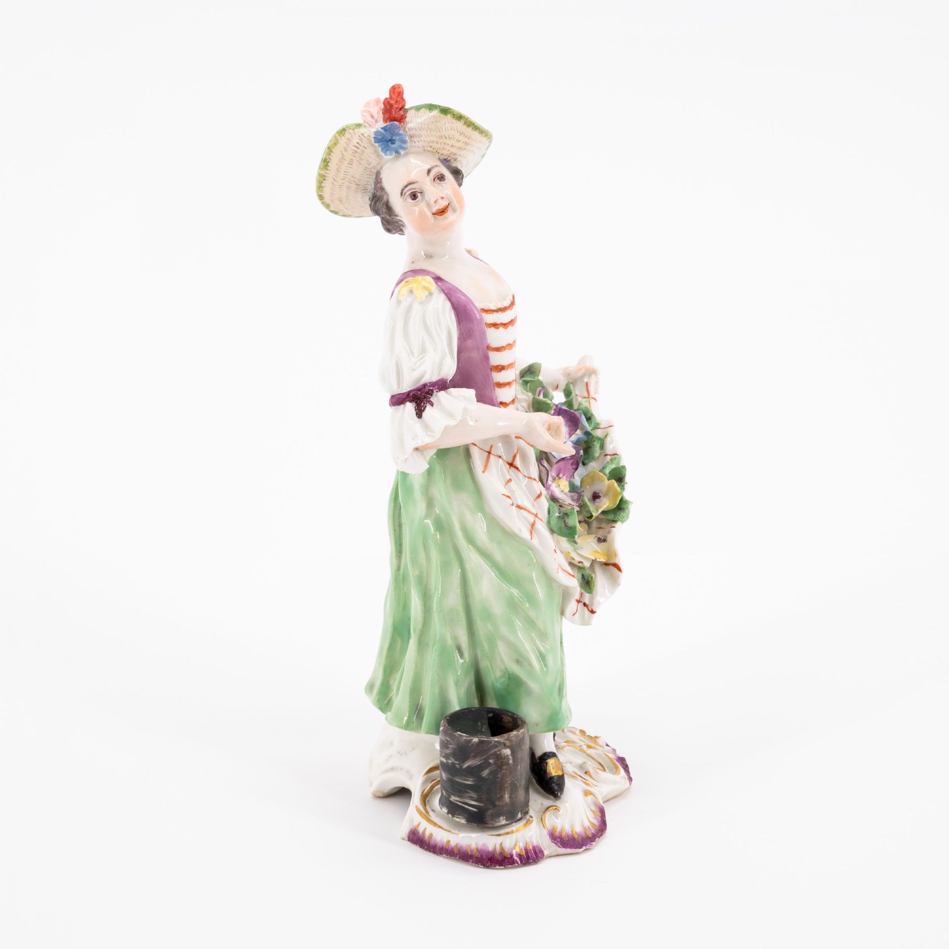 Dame mit Strohhut und Blumenschürze - Bild 4 aus 5