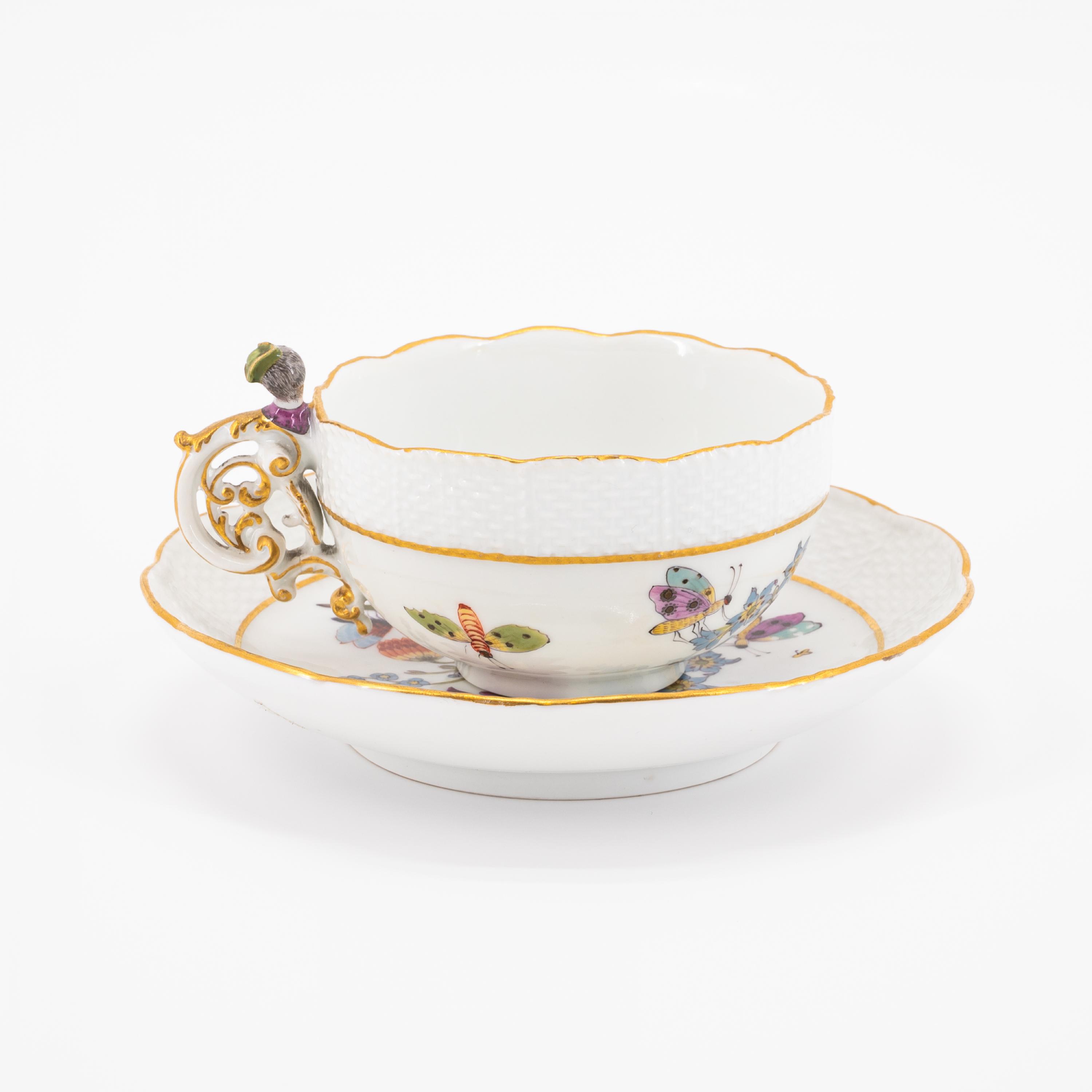 PORCELAIN COFFEE POT, CUP AND SAUCER WITH BUTTERFLY DECOR - Image 3 of 11