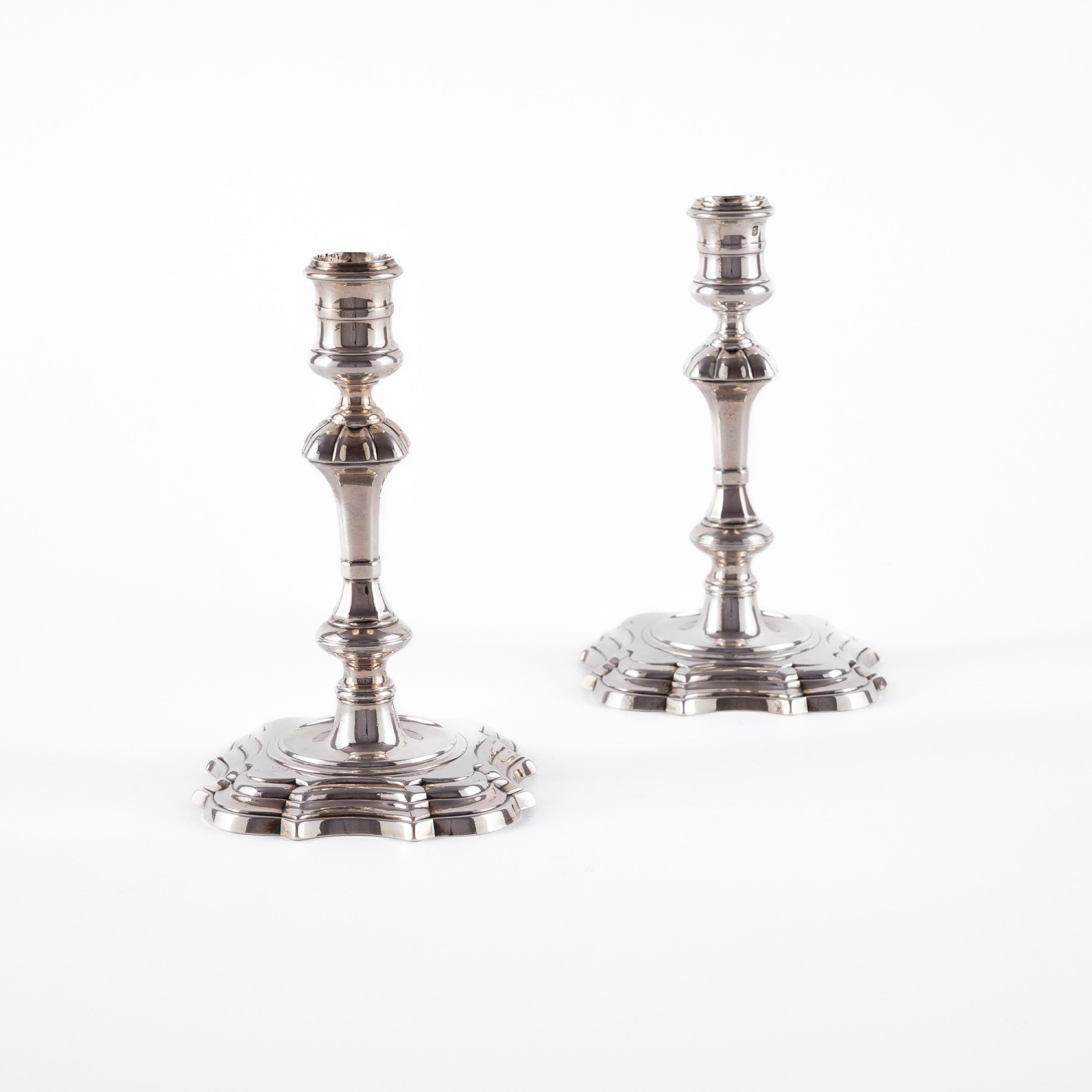 PAIR SILVER GEORGE II CANDLESTICK - Image 2 of 7