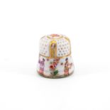 RARE PORCELAIN THIMBLE WITH VERY FINELY COLOURED CHINOISERIES
