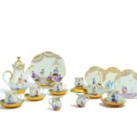 LARGE PORCELAIN COFFEE SERVICE WITH '1001 NIGHTS' DECOR FOR 12 PEOPLE