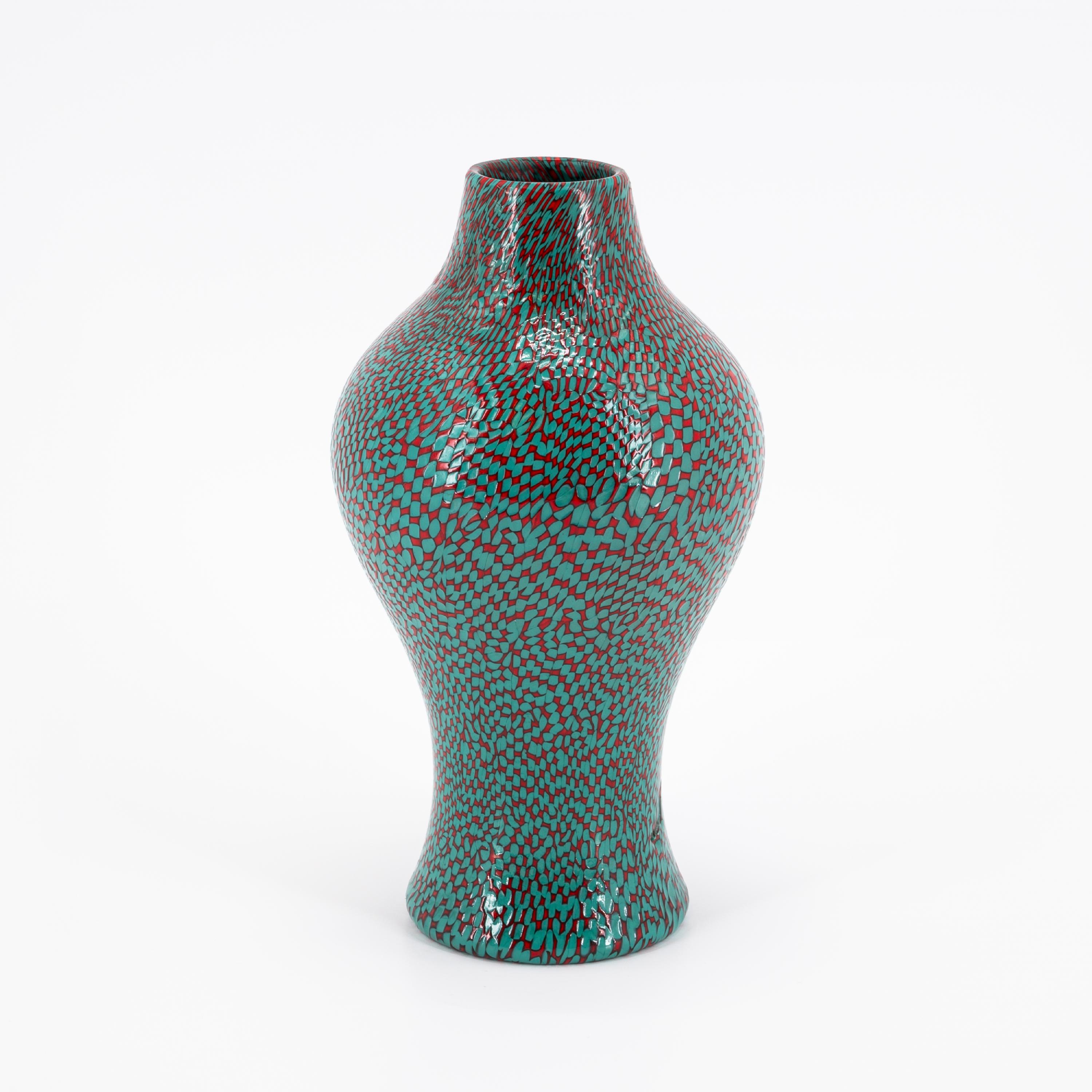 GLASS VASE WITH DeCOR 'A DAMA' - Image 5 of 7