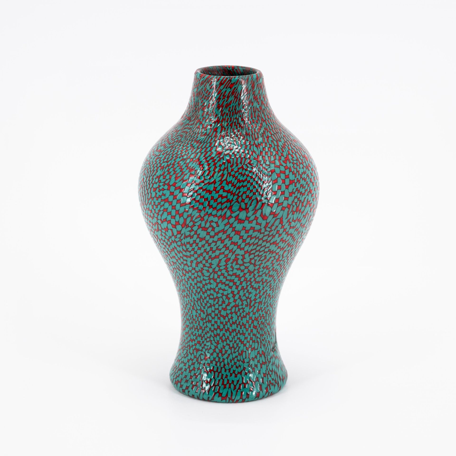 GLASS VASE WITH DeCOR 'A DAMA' - Image 5 of 7