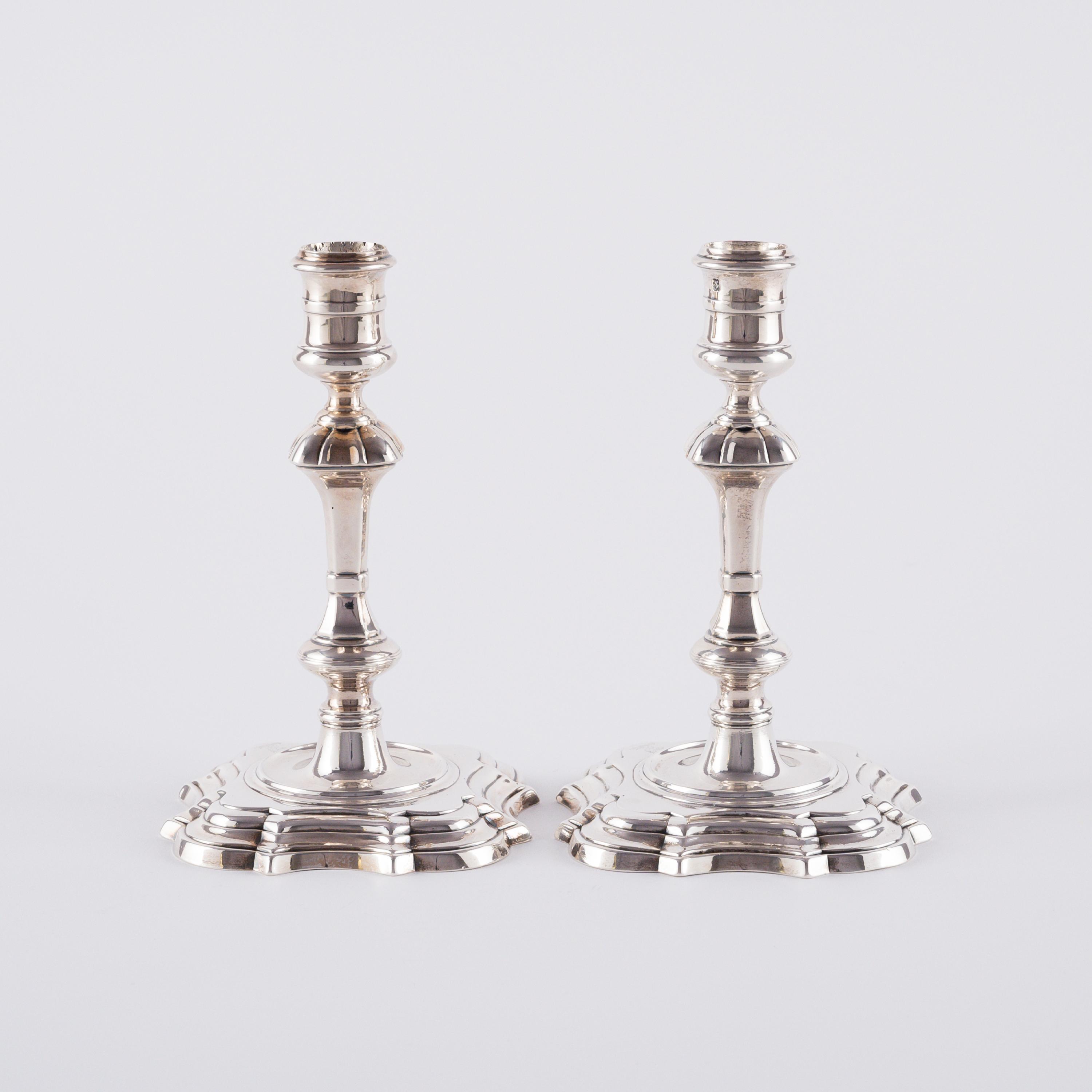 PAIR SILVER GEORGE II CANDLESTICK - Image 3 of 7