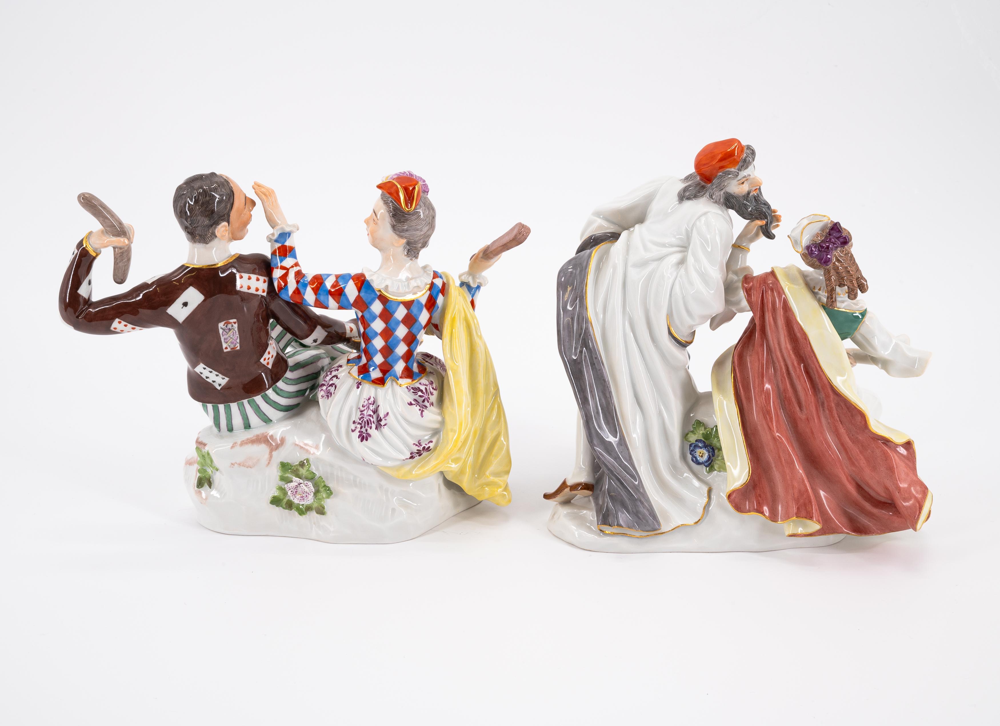 FOUR LARGE PORCELAIN COUPLES FROM THE COMMEDIA DELL'ARTE - Image 7 of 9