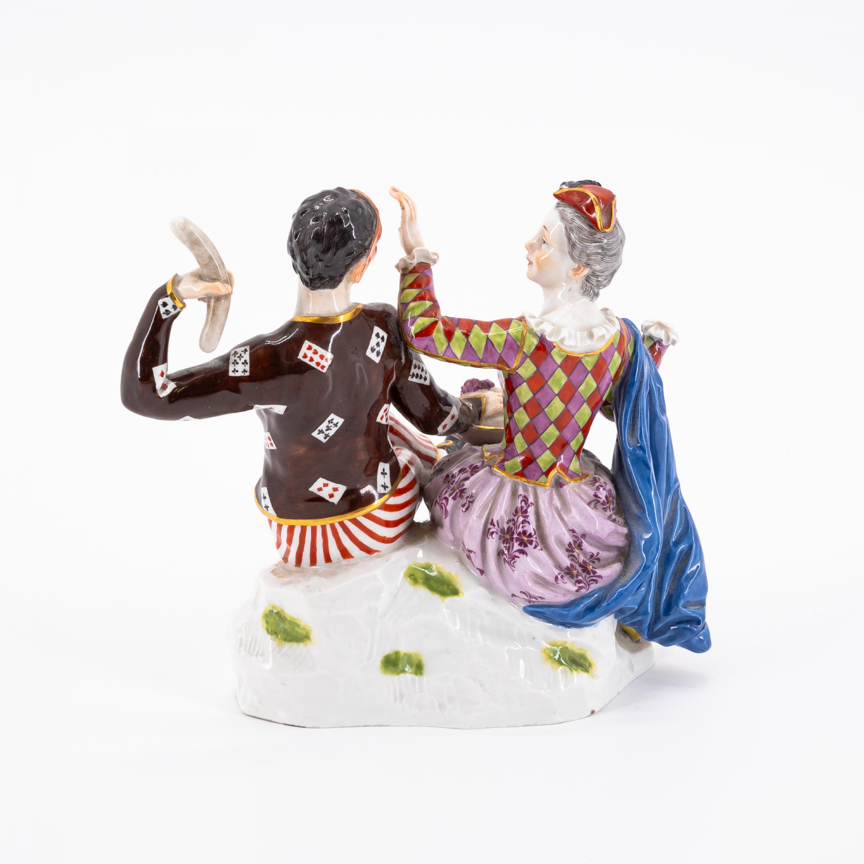 PORCELAIN PAIR OF FIGURES FORM THE 'COMMEDIA DELL'ARTE' - Image 3 of 5