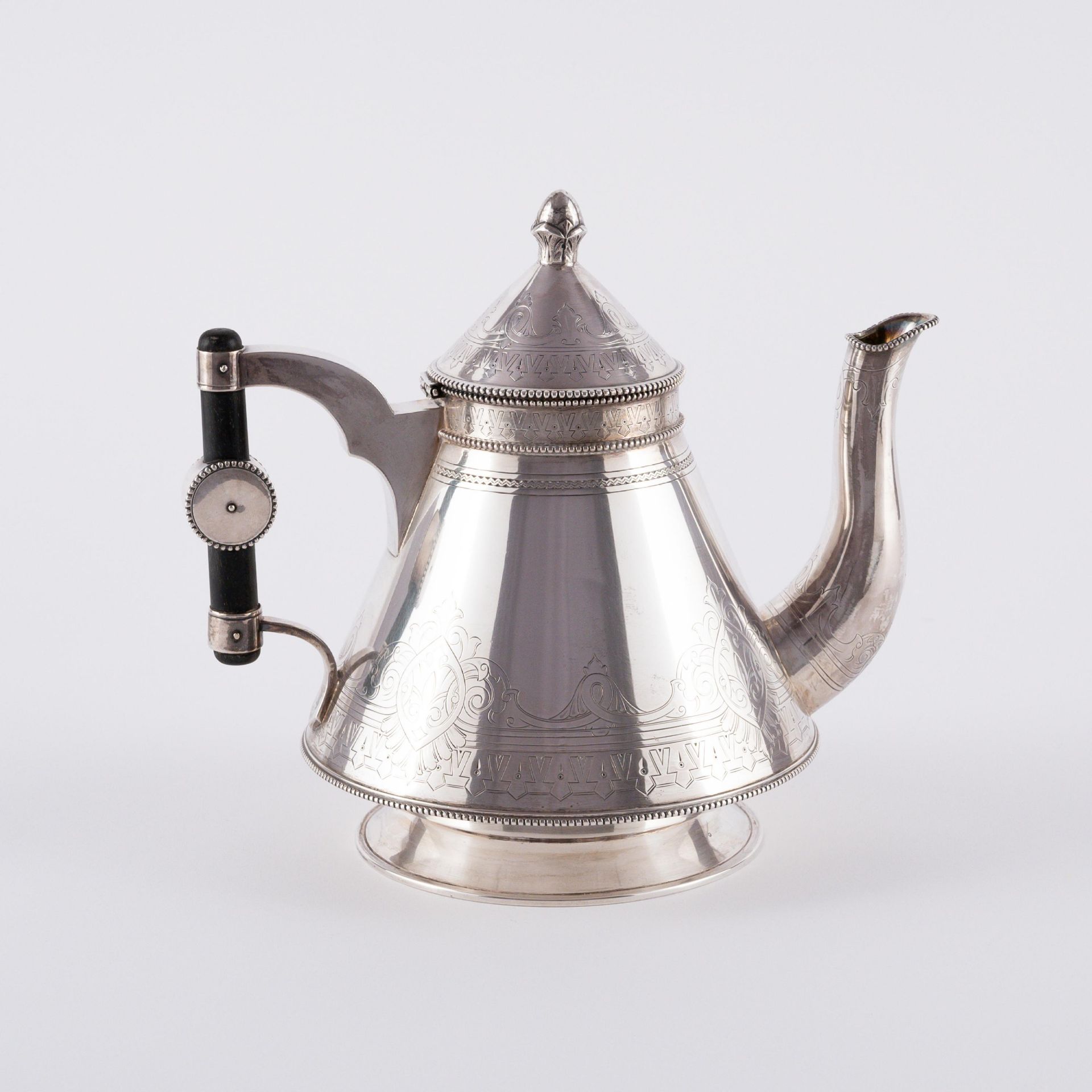 LARGE SILVER COFFEE AND TEA SERVICE WITH TRAY - Image 9 of 24